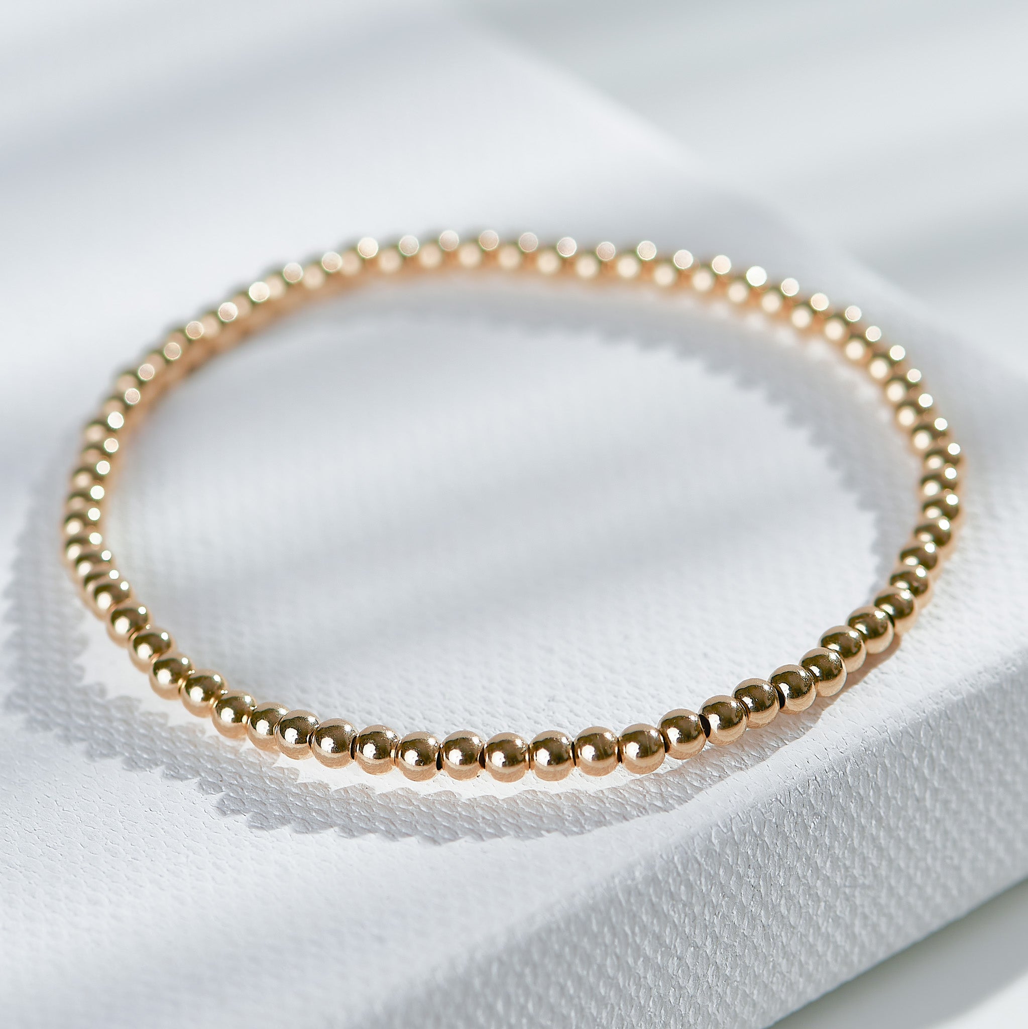 3mm 14k Gold Filled Beaded Bracelet