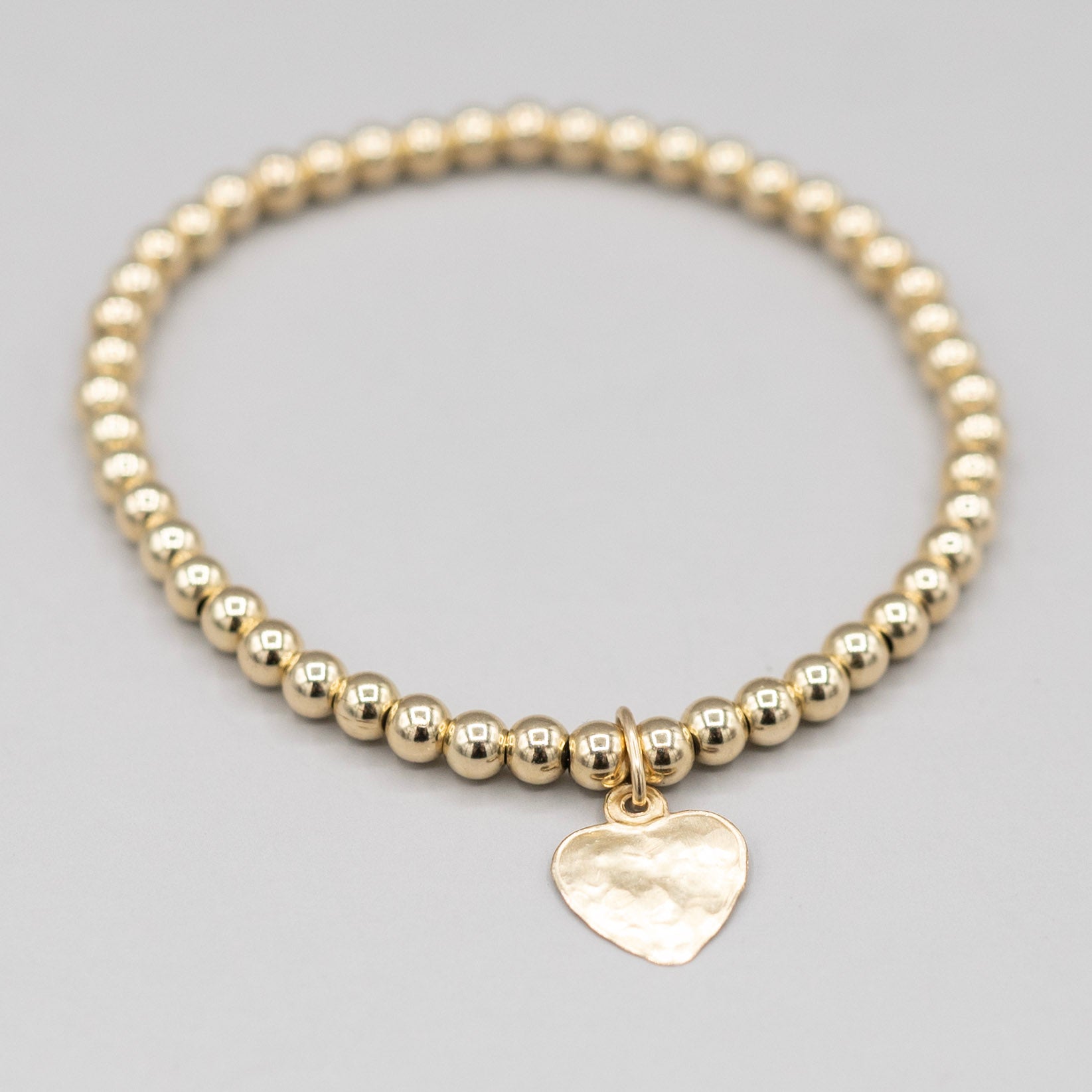 4mm Beaded Lux Petite Heart Bracelet - Jewel Ya
