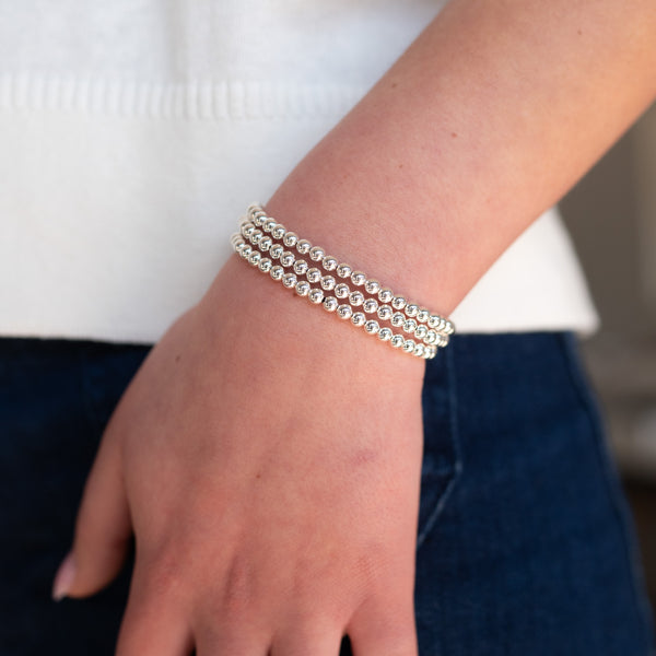 ◇HYERES LOR◇ [by IER] Essence Silver (Y) MIX Beads Bracele Heishi Bracelet, Sterling Silver, Hardstones|BUS900698LPZ