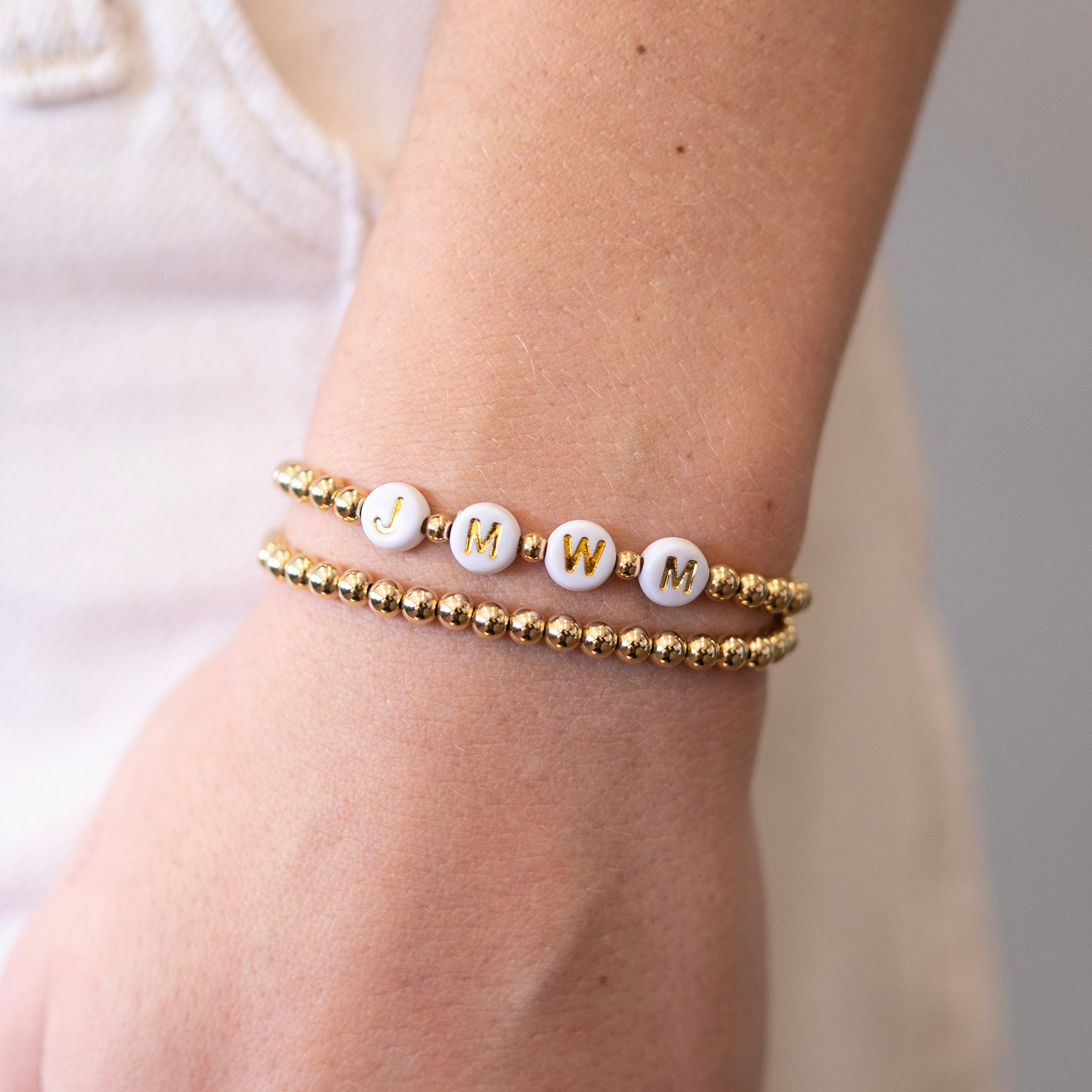 4mm Beaded Lux Custom 'My People' Bracelet