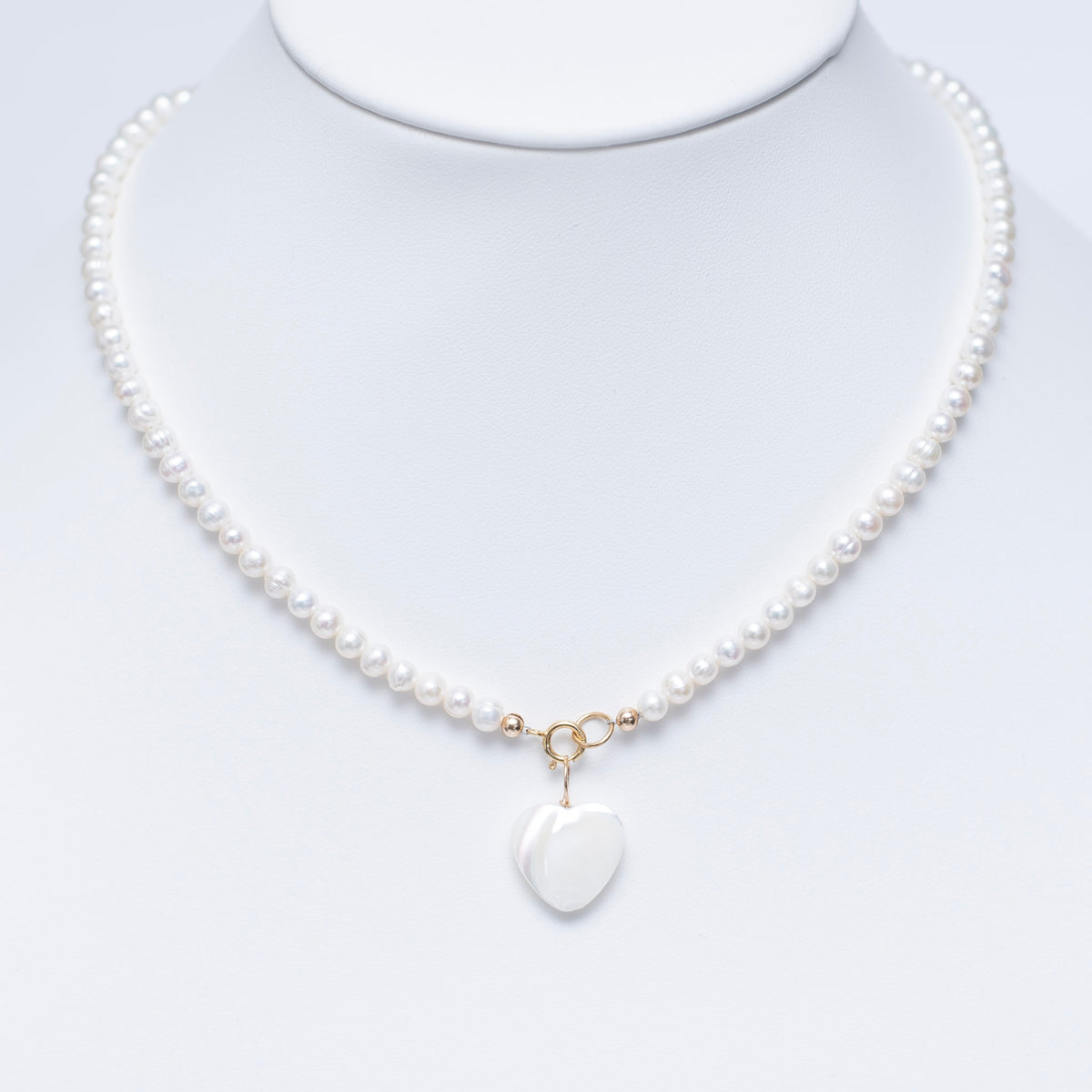 4mm Freshwater Pearl Heart Necklace