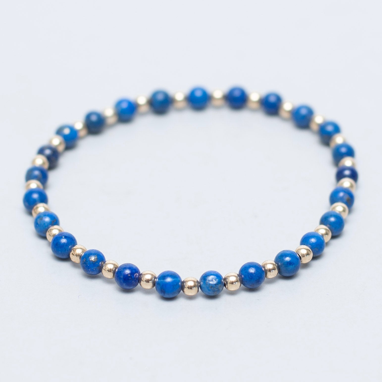 4mm Lapis Beaded Lux Bracelet