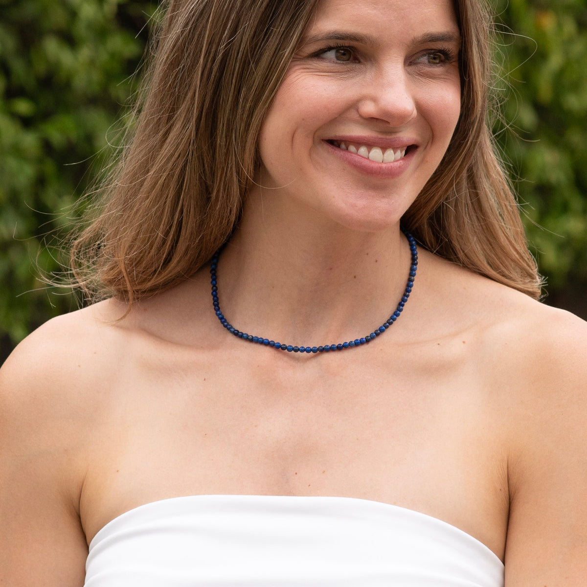 4mm Lapis Beaded Necklace
