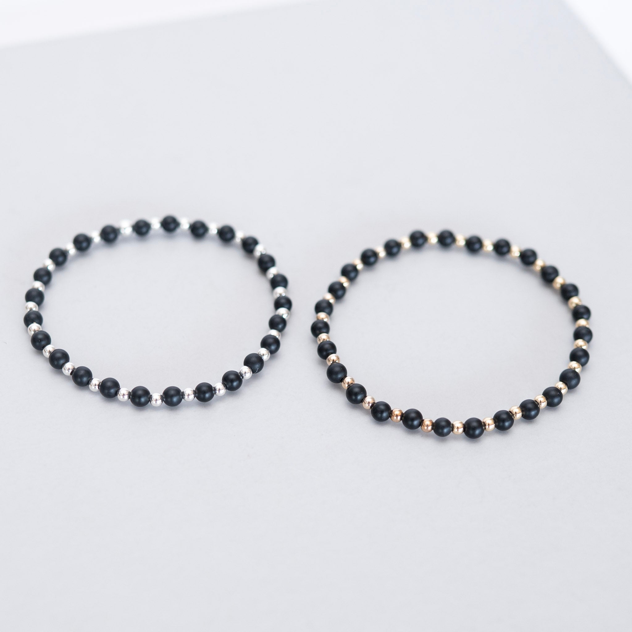 4mm Matte Black & Beaded Lux Bracelet