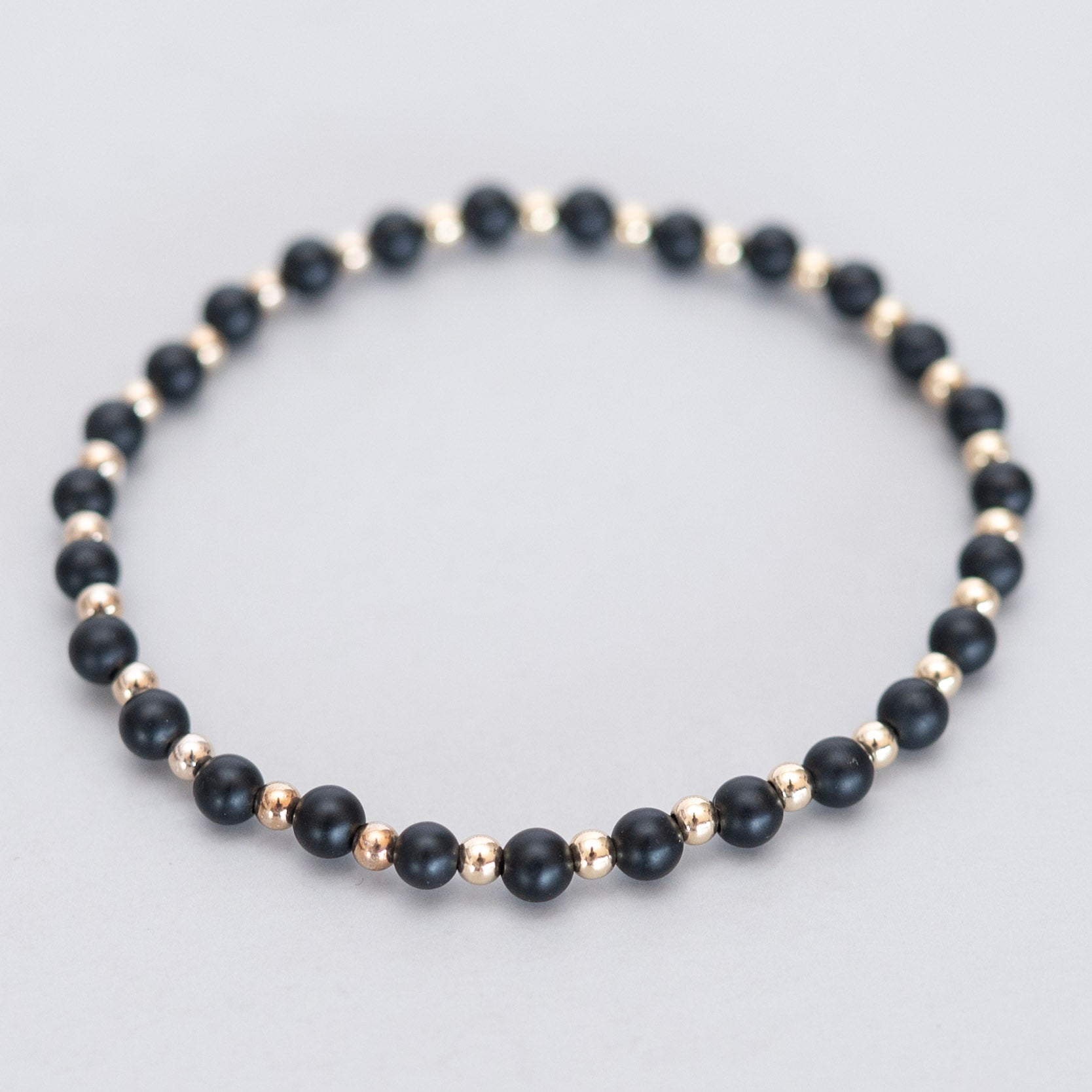 4mm Matte Black & Beaded Lux Bracelet