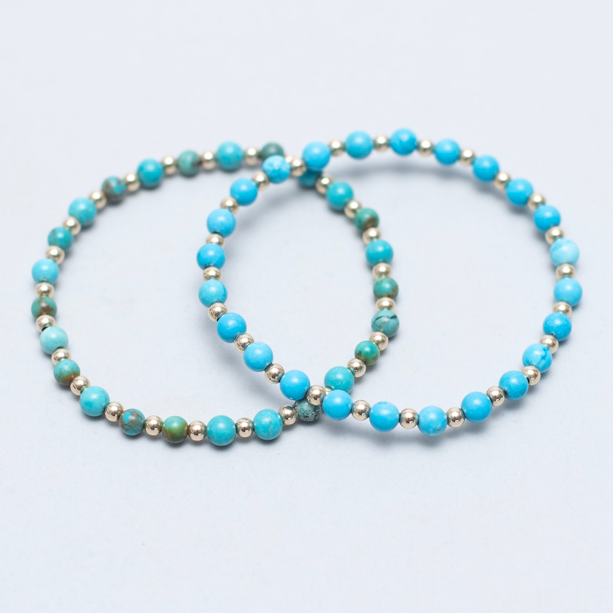 4mm Turquoise & Beaded Lux Bracelets