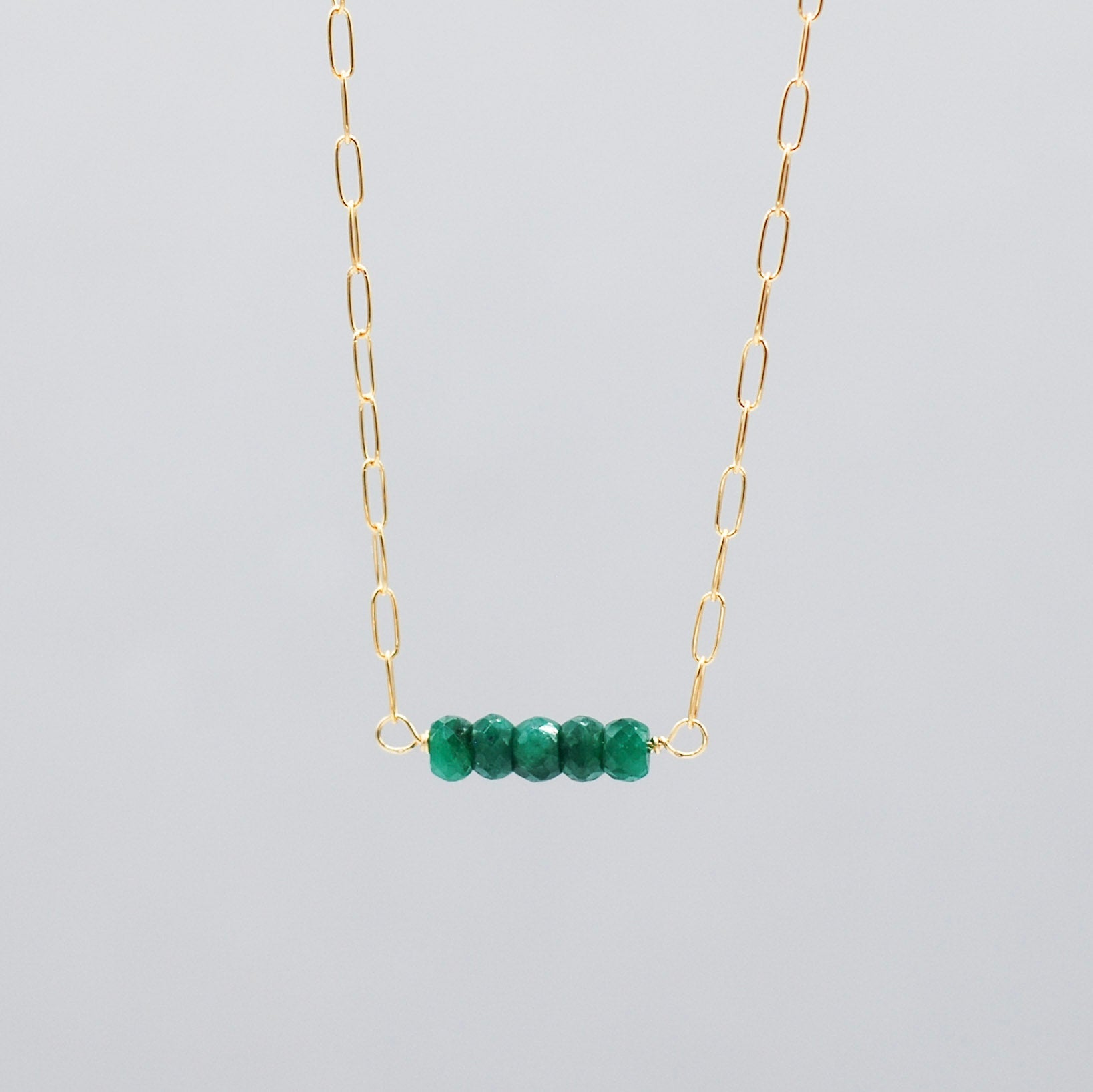 Birthstone Paper Clip Necklace