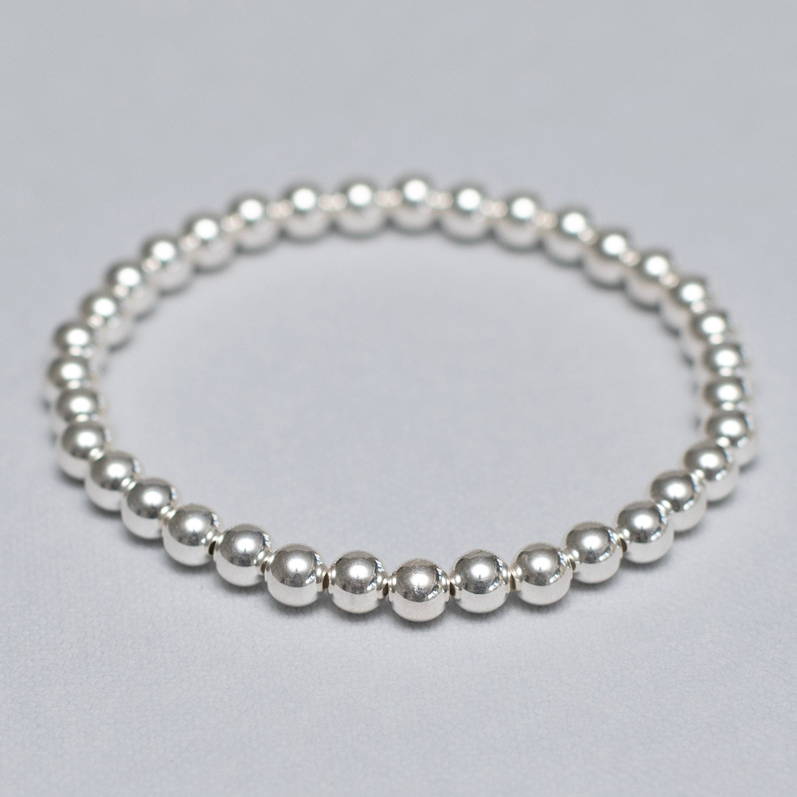 5mm Sterling Silver Beaded Bracelet