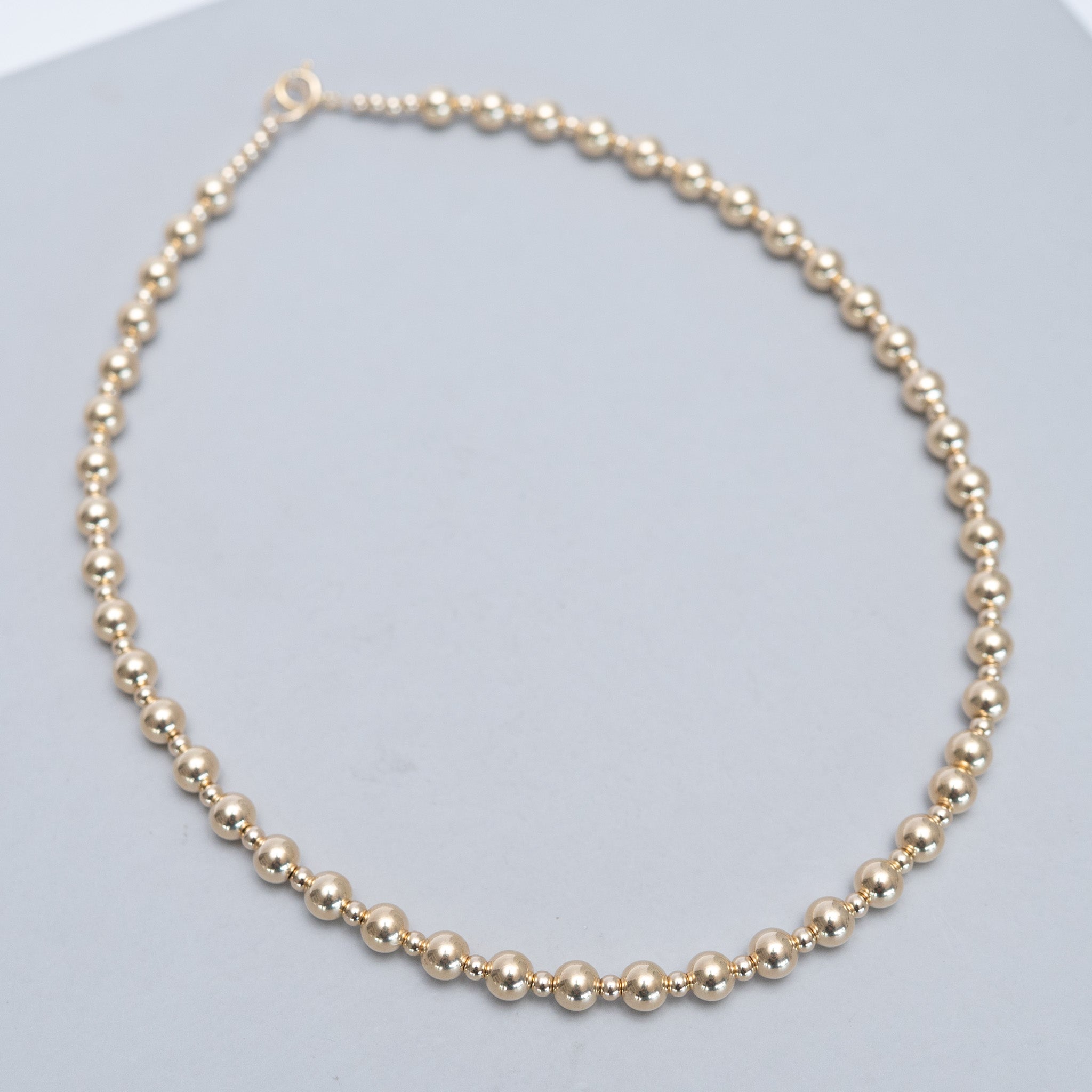 6mm 14k Gold Filled Alternating Beaded Lux Necklace