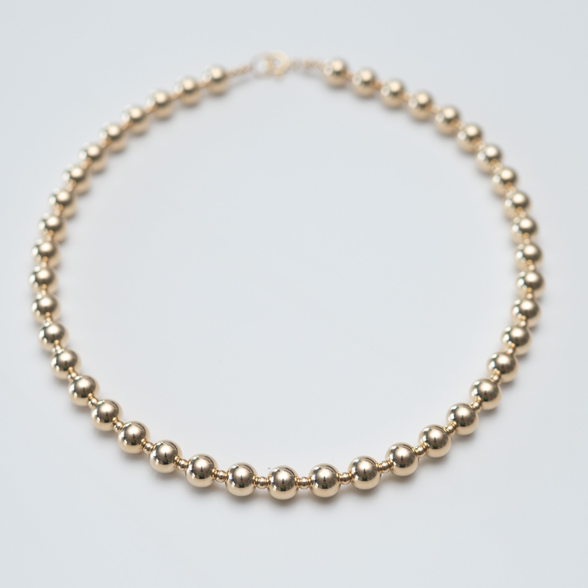 6mm 14k Gold Filled Alternating Beaded Lux Necklace