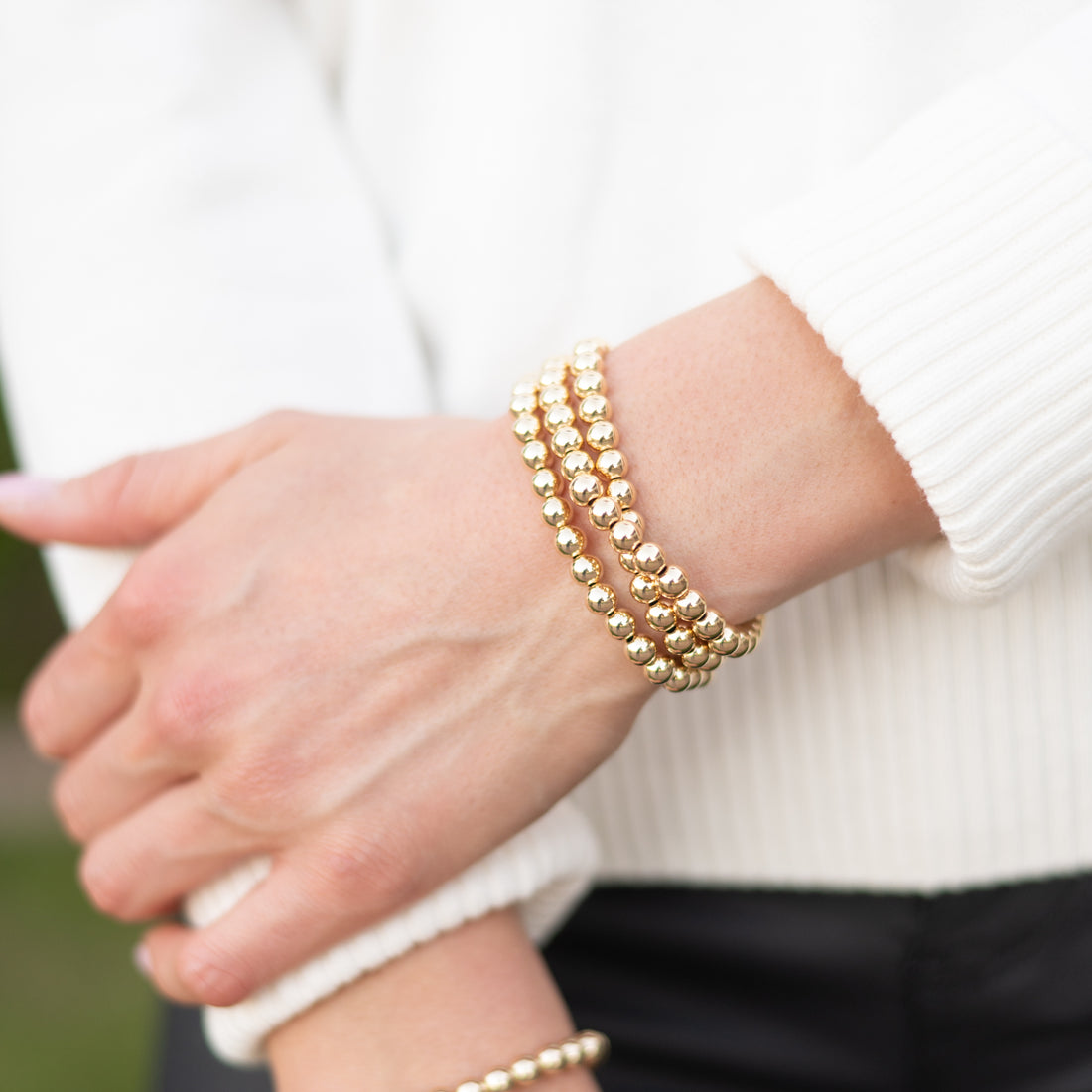 6mm 14k Gold Filled Beaded Bracelet