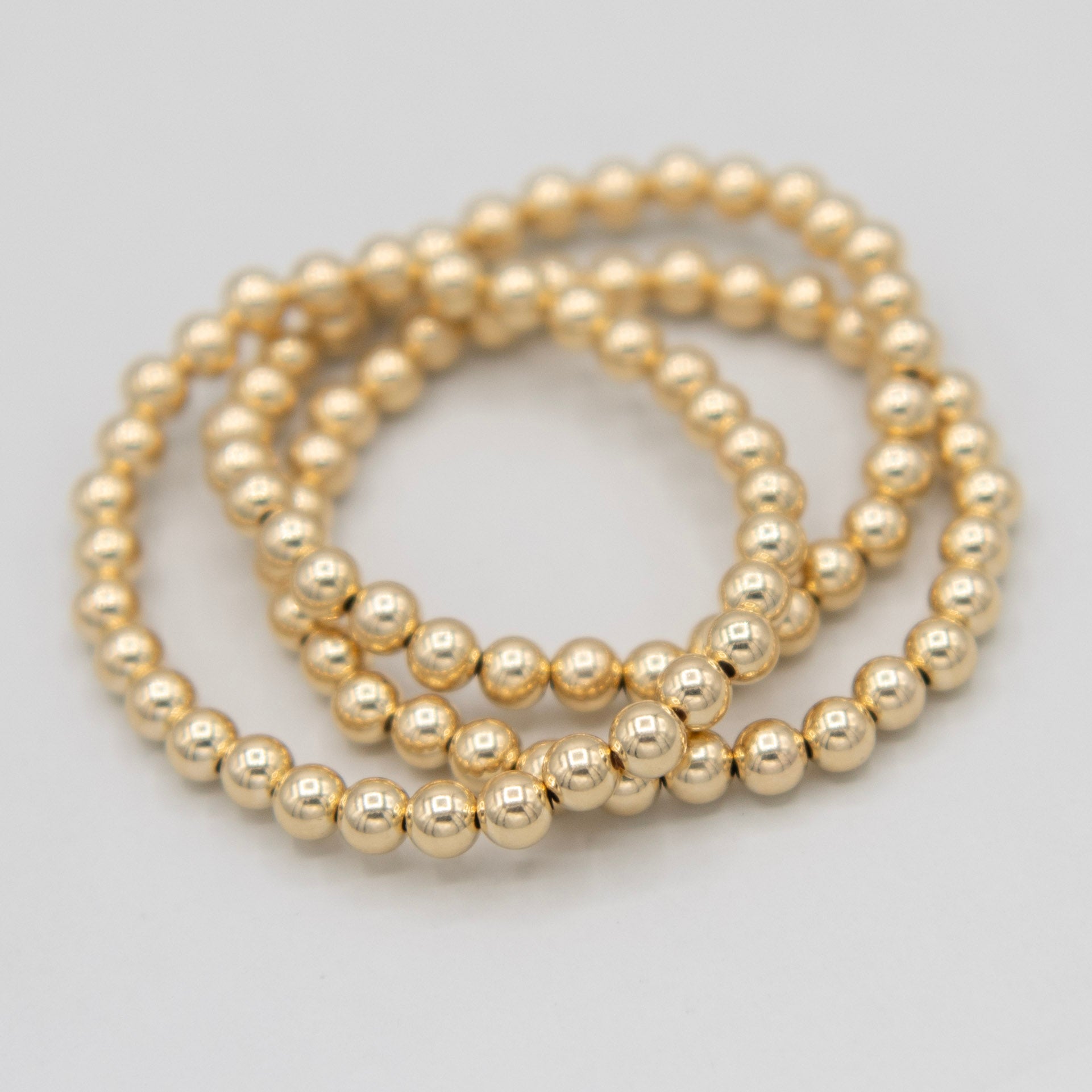 6mm 14k Gold Filled Beaded Lux Trio Set