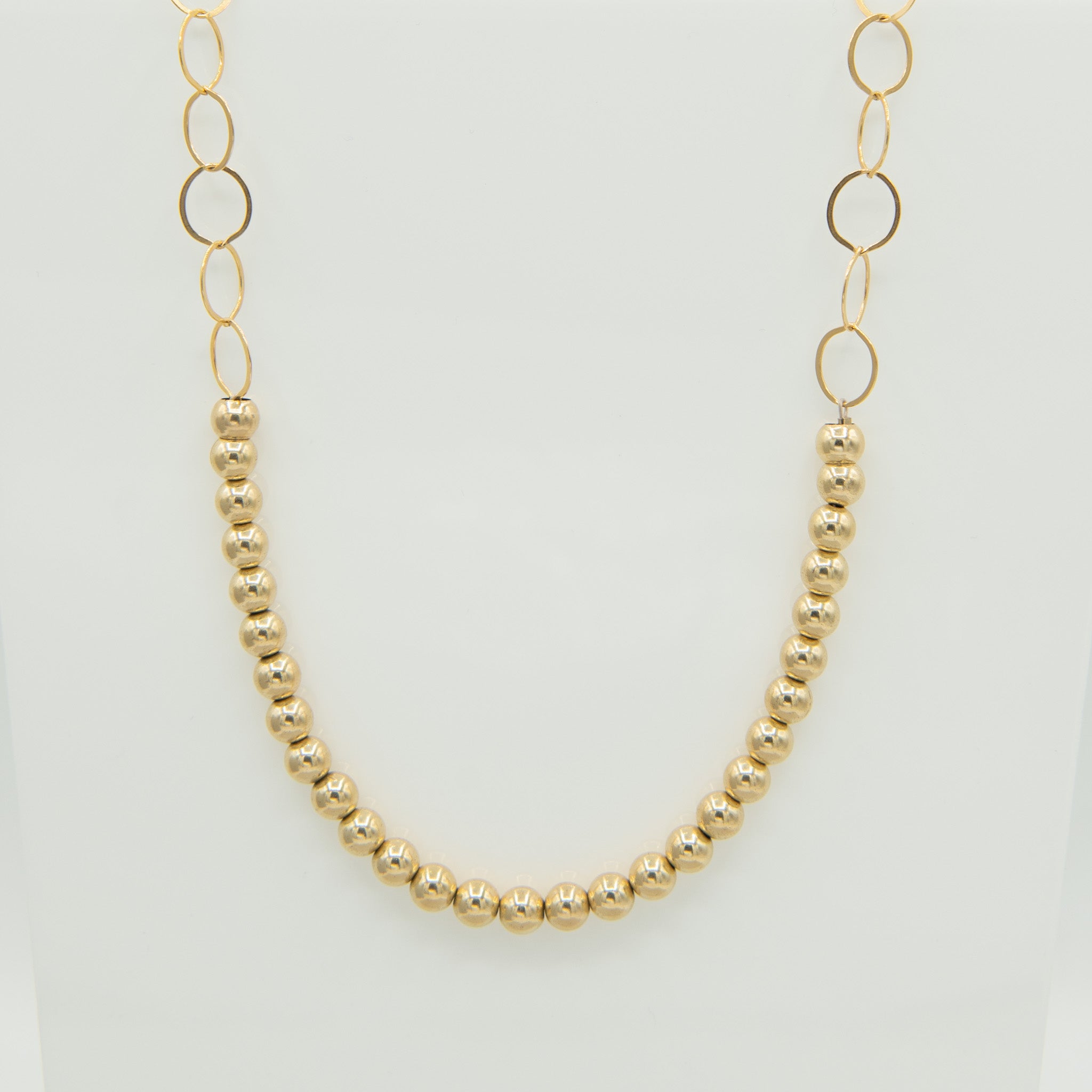 6mm Beaded Lux & Chain Necklace