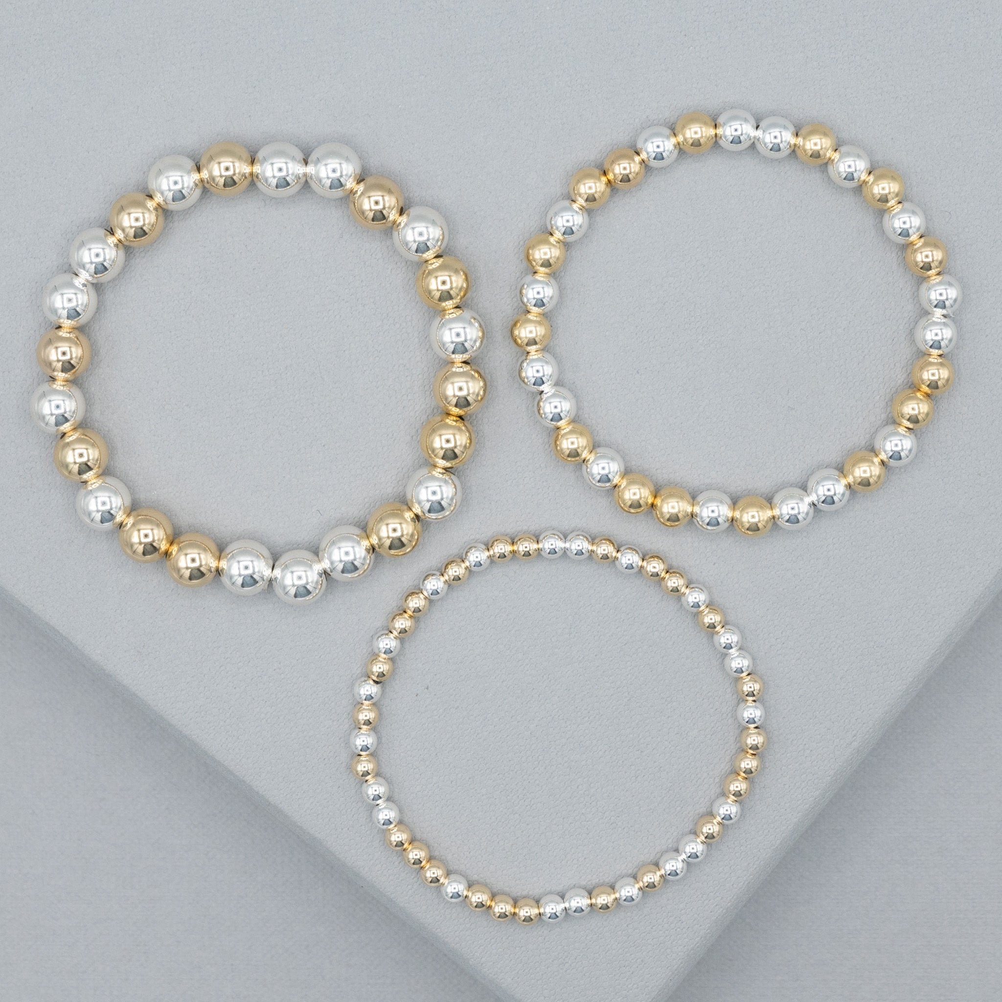 8mm Sterling Silver & 14k Gold Filled Bracelet