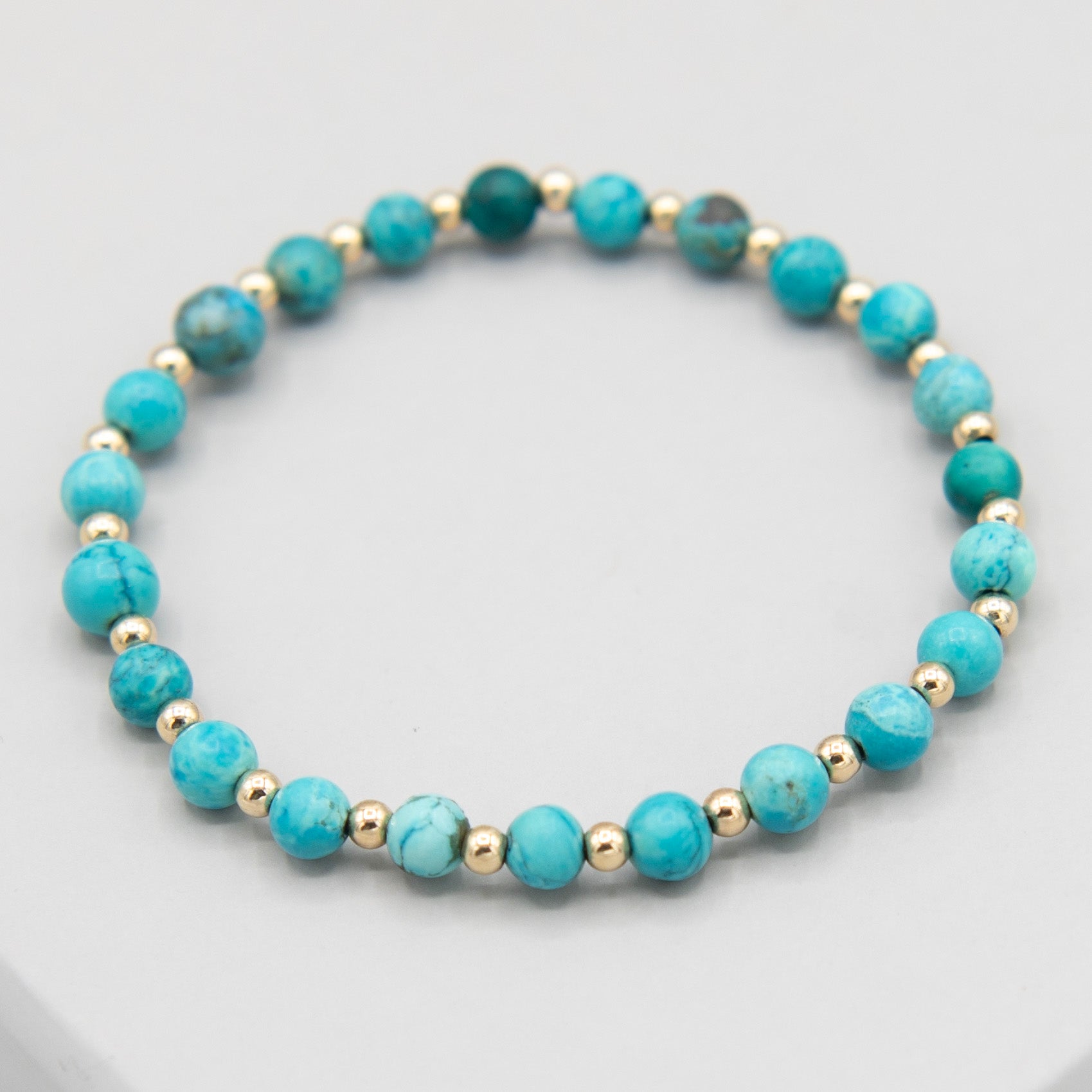 6mm Turquoise & Beaded Lux Bracelet