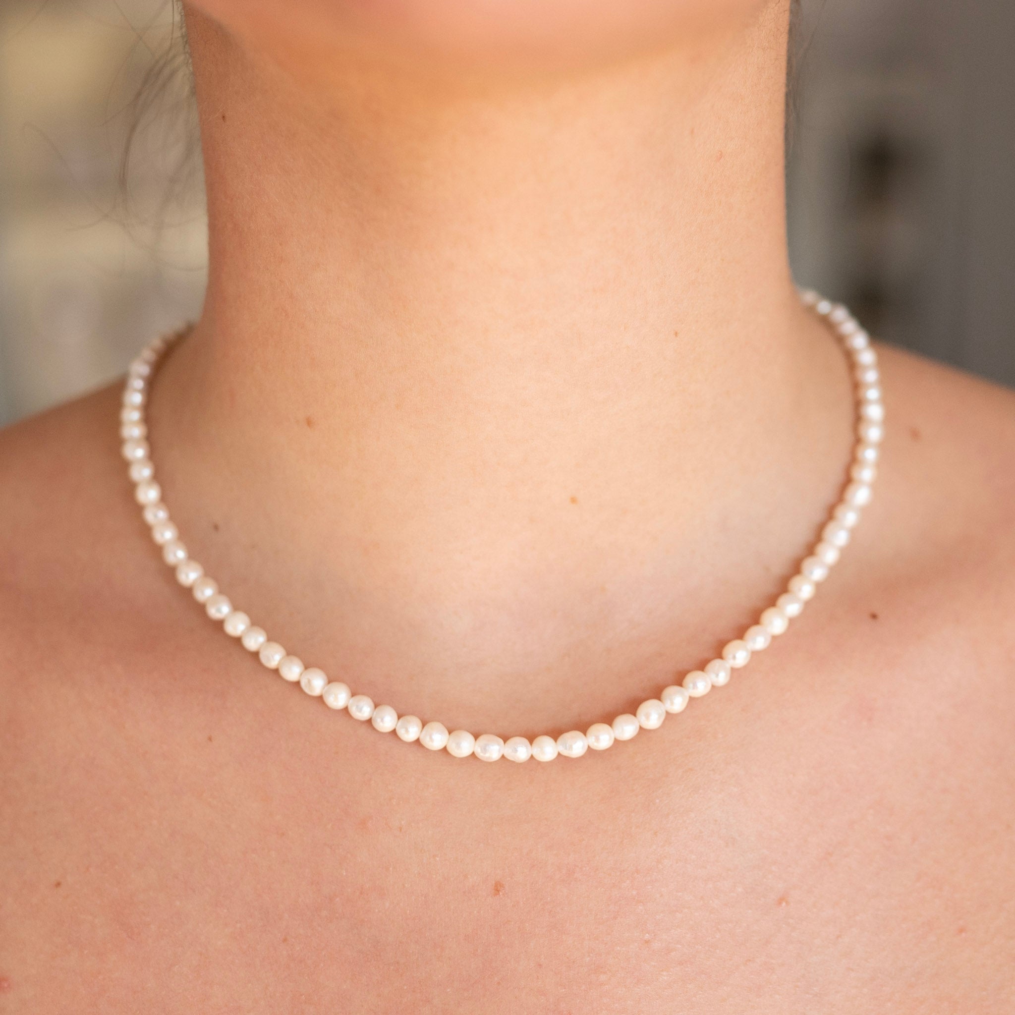 4mm Freshwater Pearl Beaded Necklace