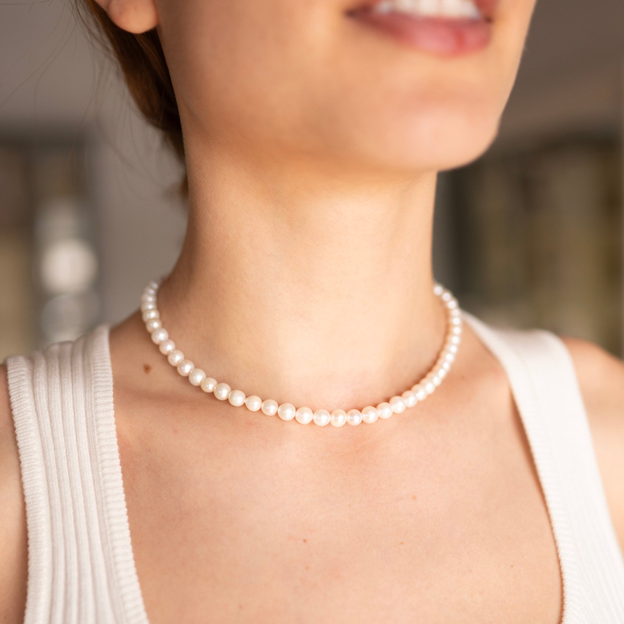 6mm Freshwater Pearl Beaded Necklace