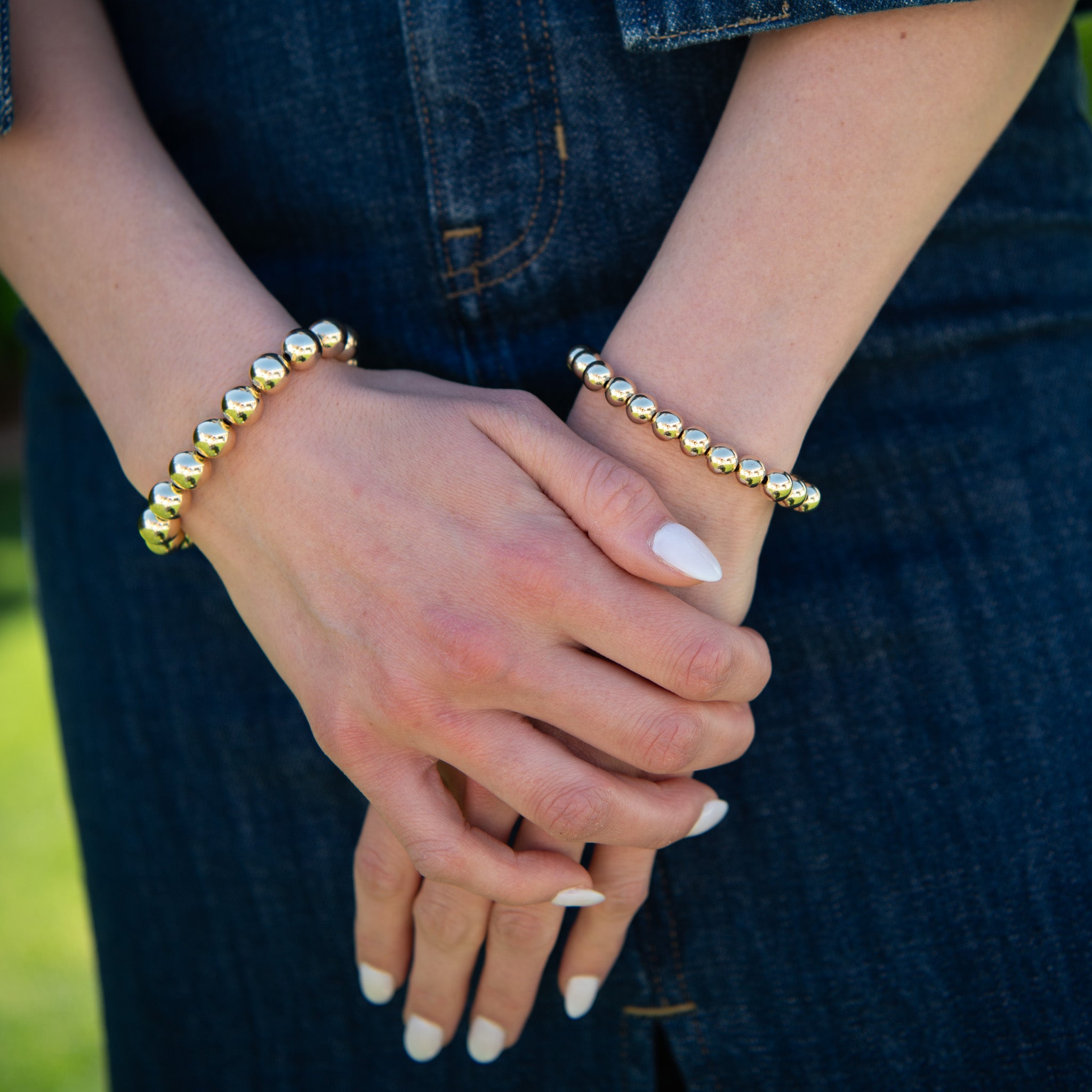 8mm 14k Gold Filled Beaded Bracelet 7 hotsell 1/2