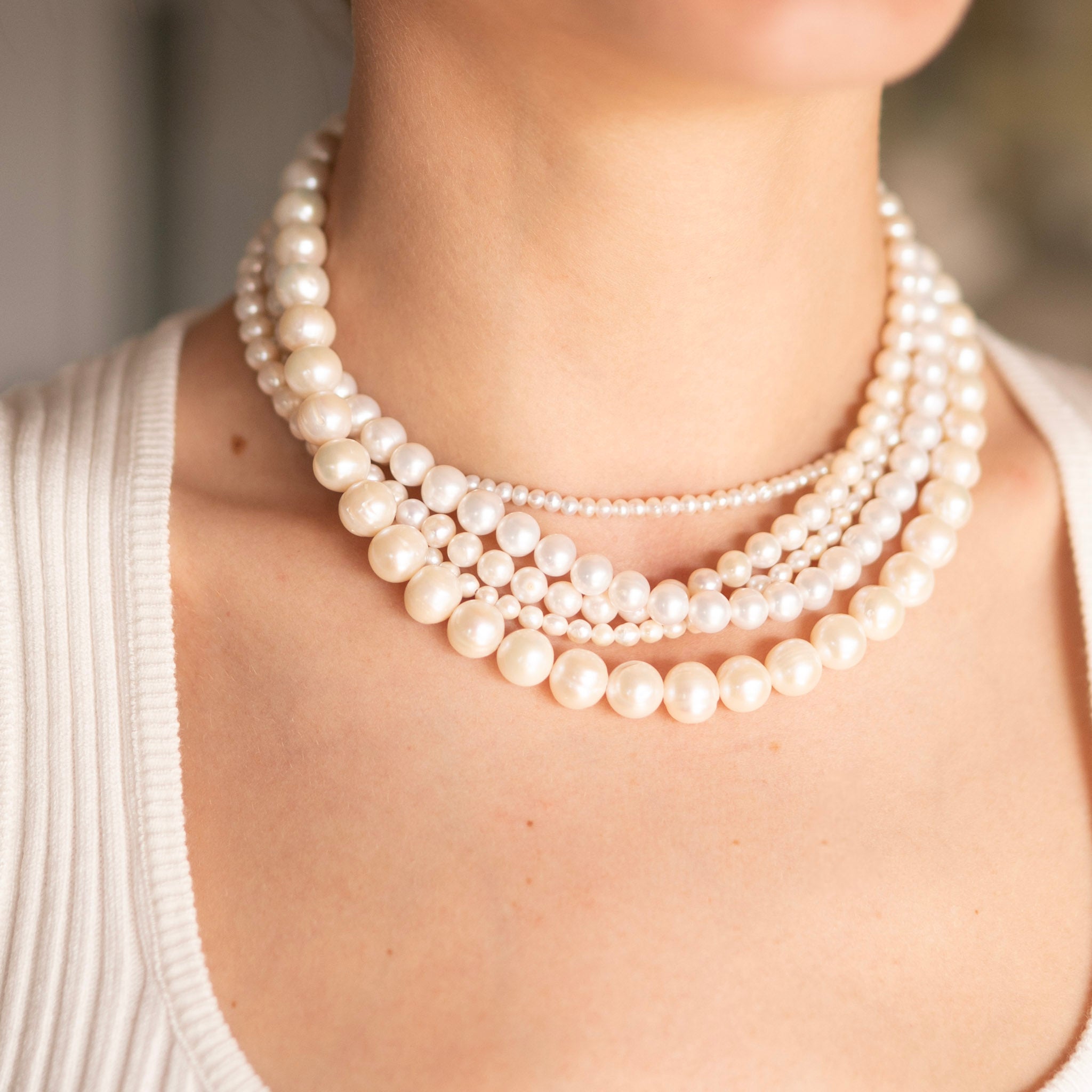 8mm Freshwater Pearl Beaded Necklace