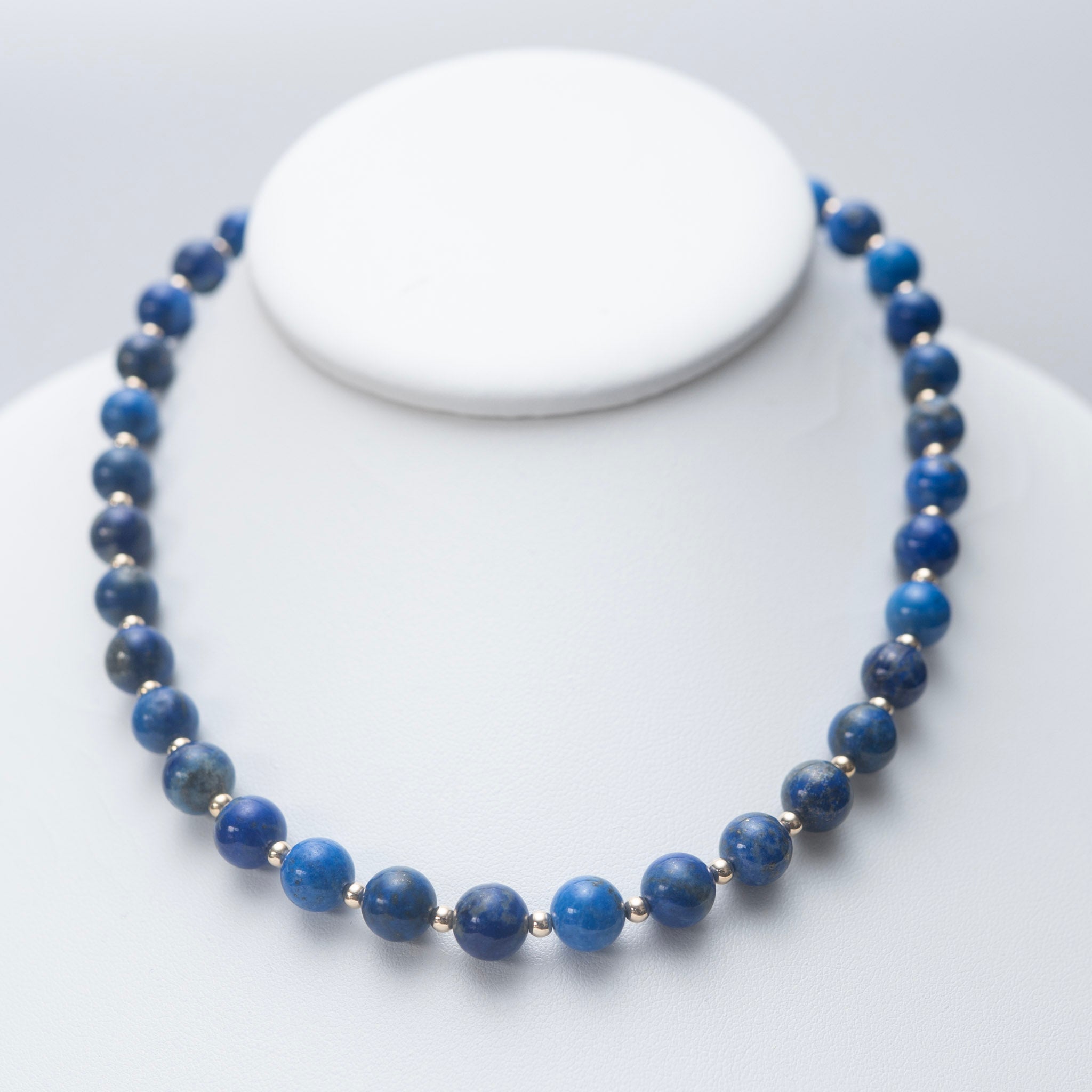 8mm Lapis & Beaded Lux Necklace