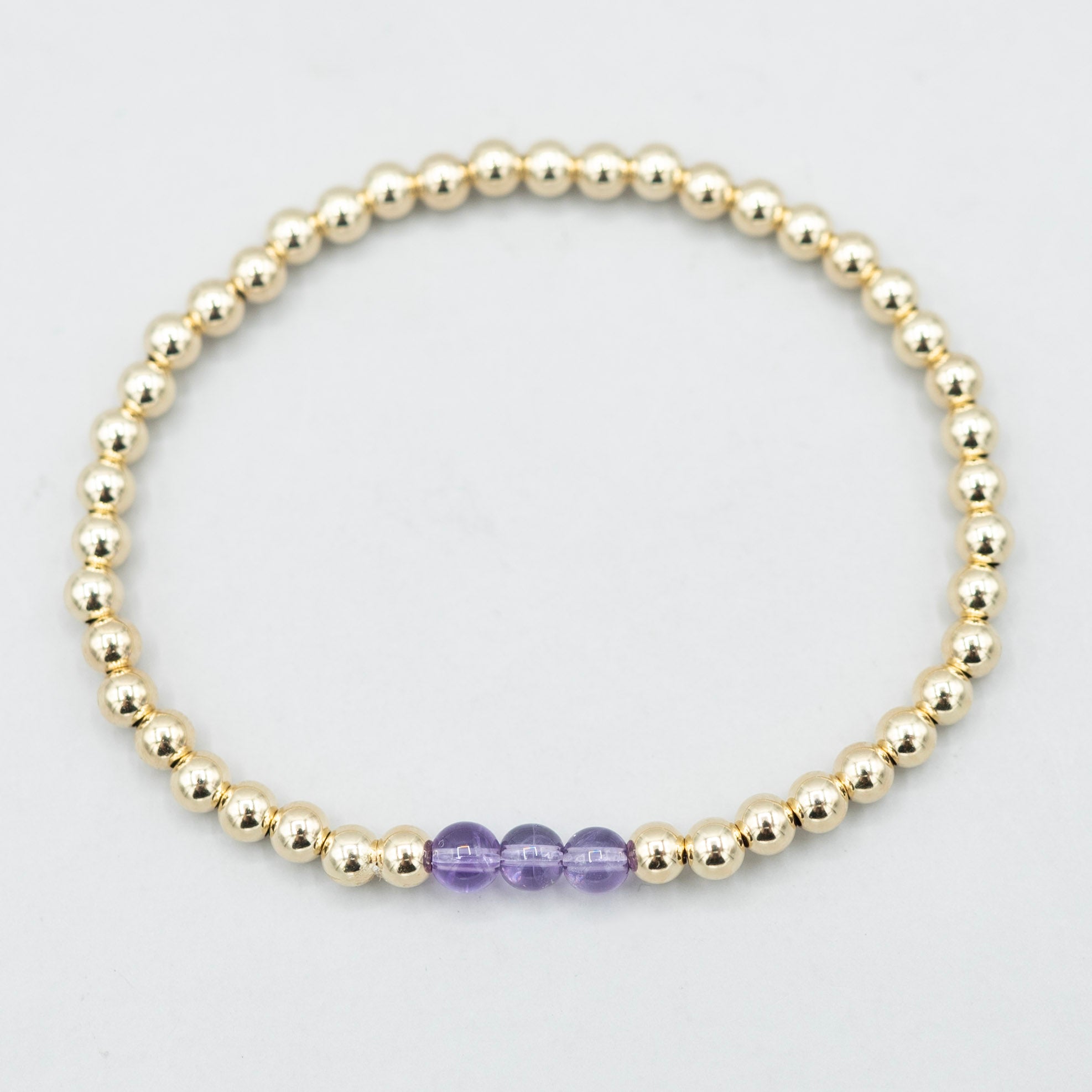 February Amethyst Beaded Lux Bracelet