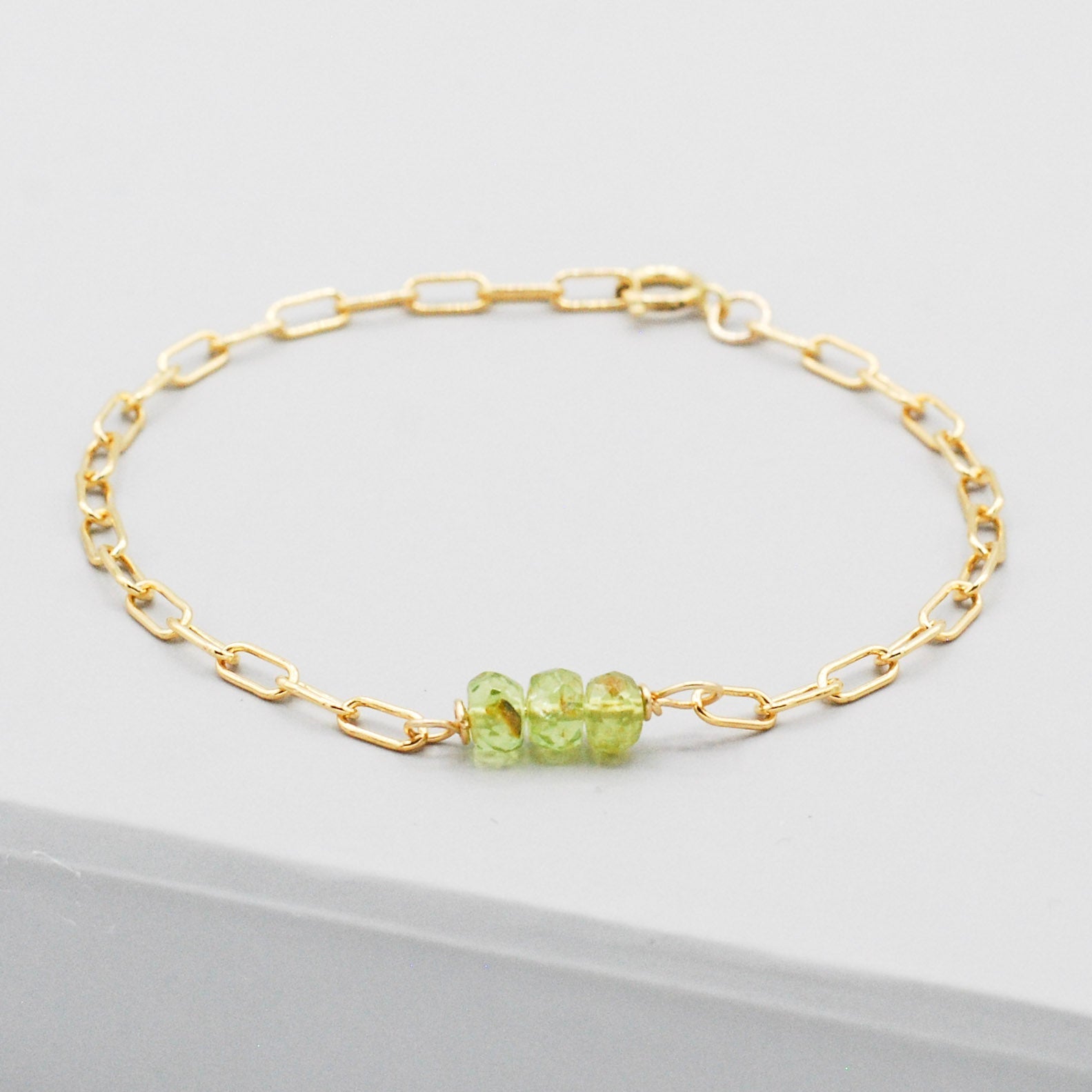 Birthstone Paper Clip Chain Bracelet