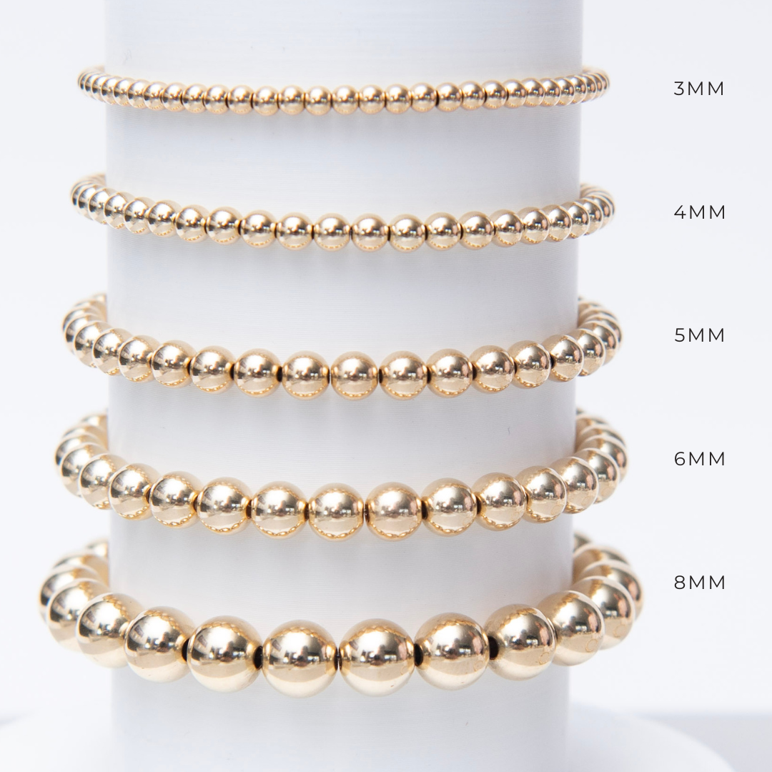 5mm 14k Gold Filled Beaded Bracelet - Jewel Ya
