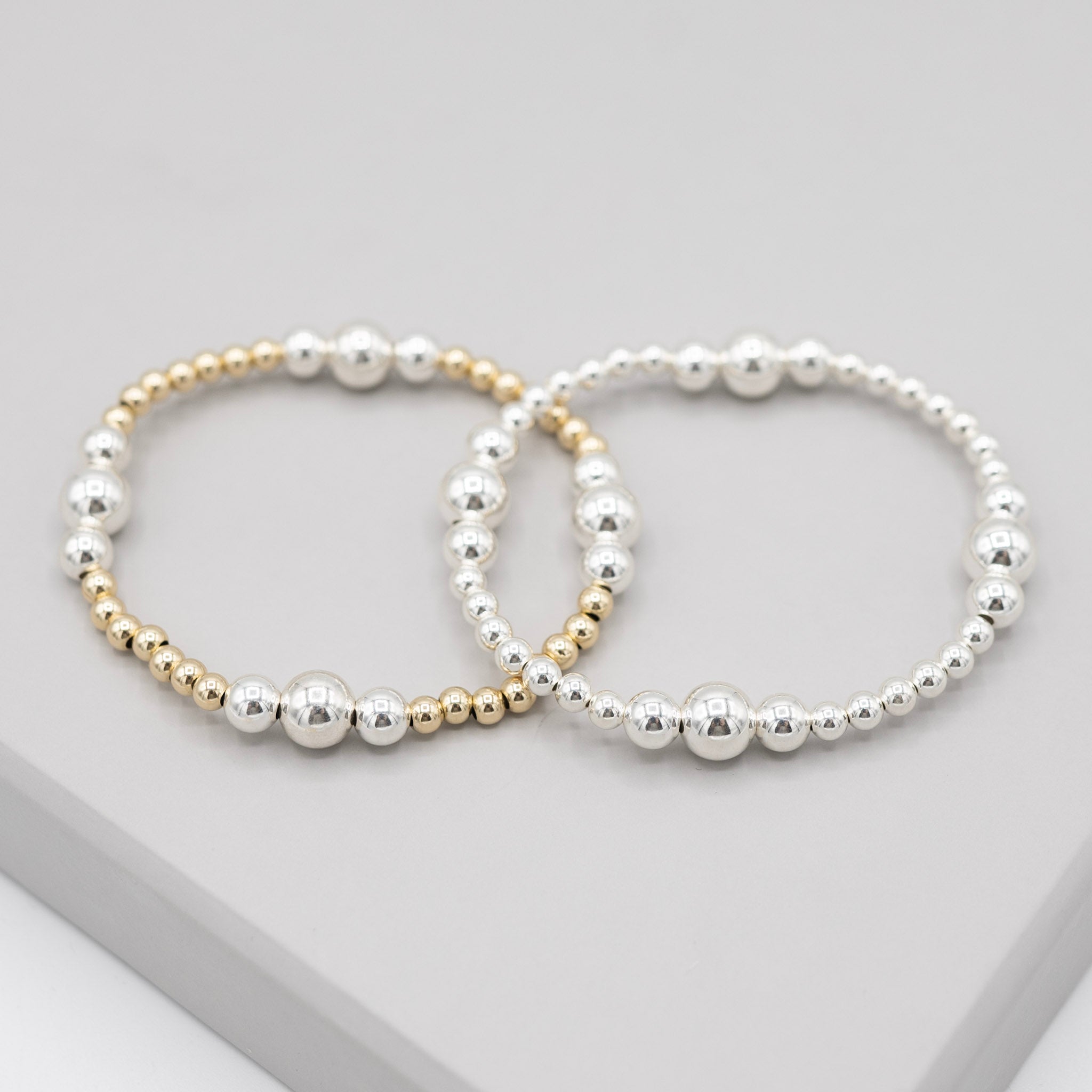 4mm & 8mm Beaded Lux Station Bracelet - Jewel Ya