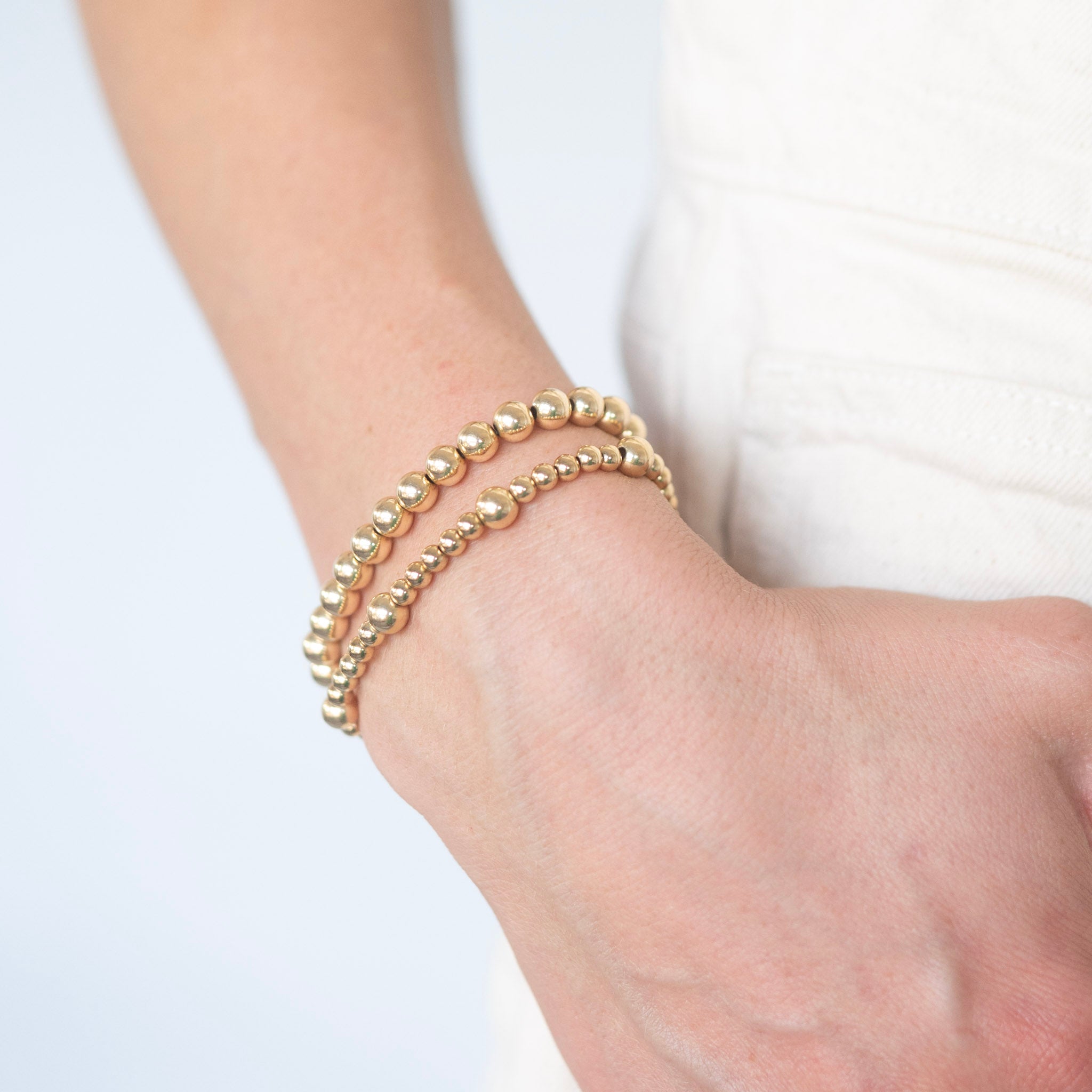 Beaded Lux & Paperclip Chain Trio Bracelet Set