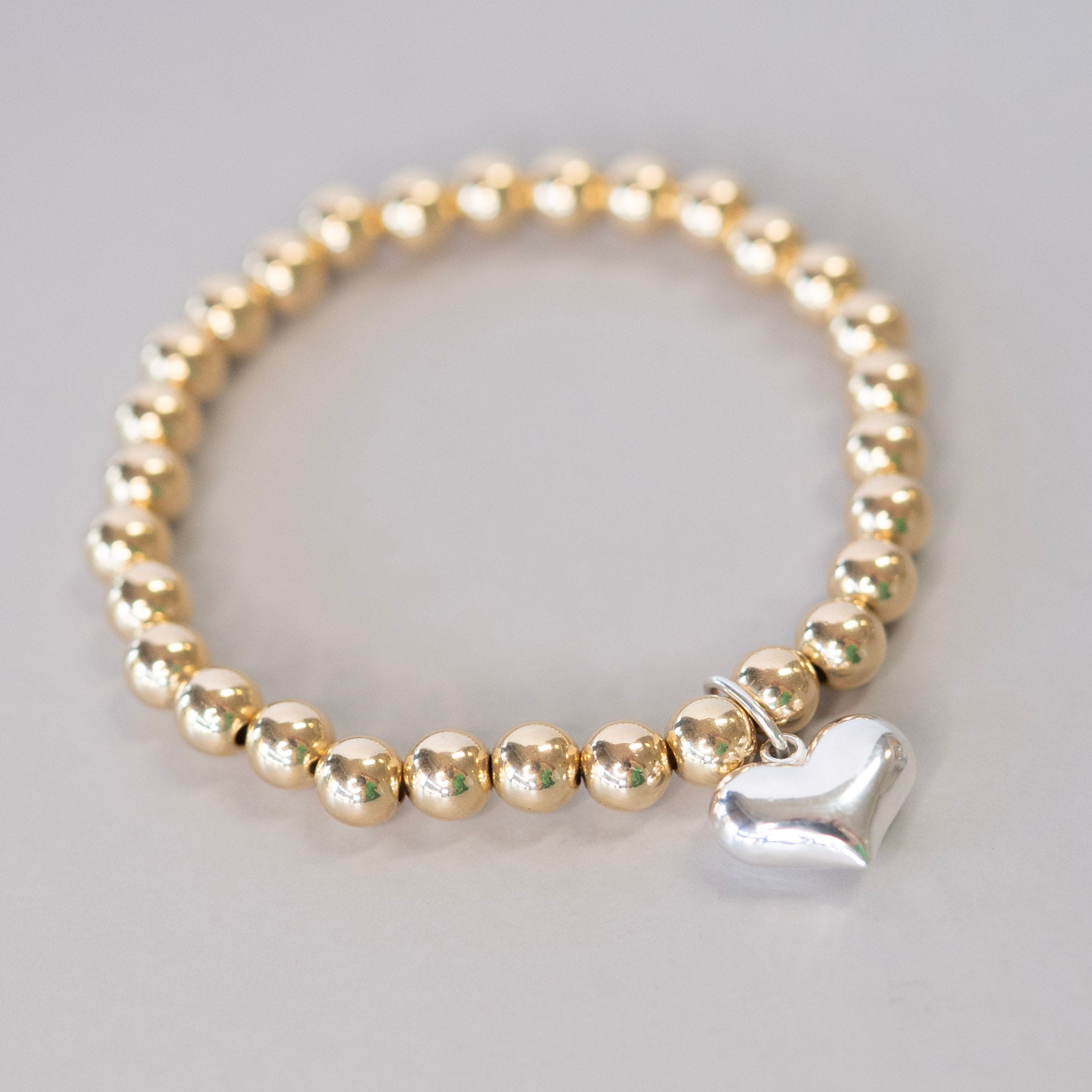 Beaded Lux Puffy Heart Bracelet