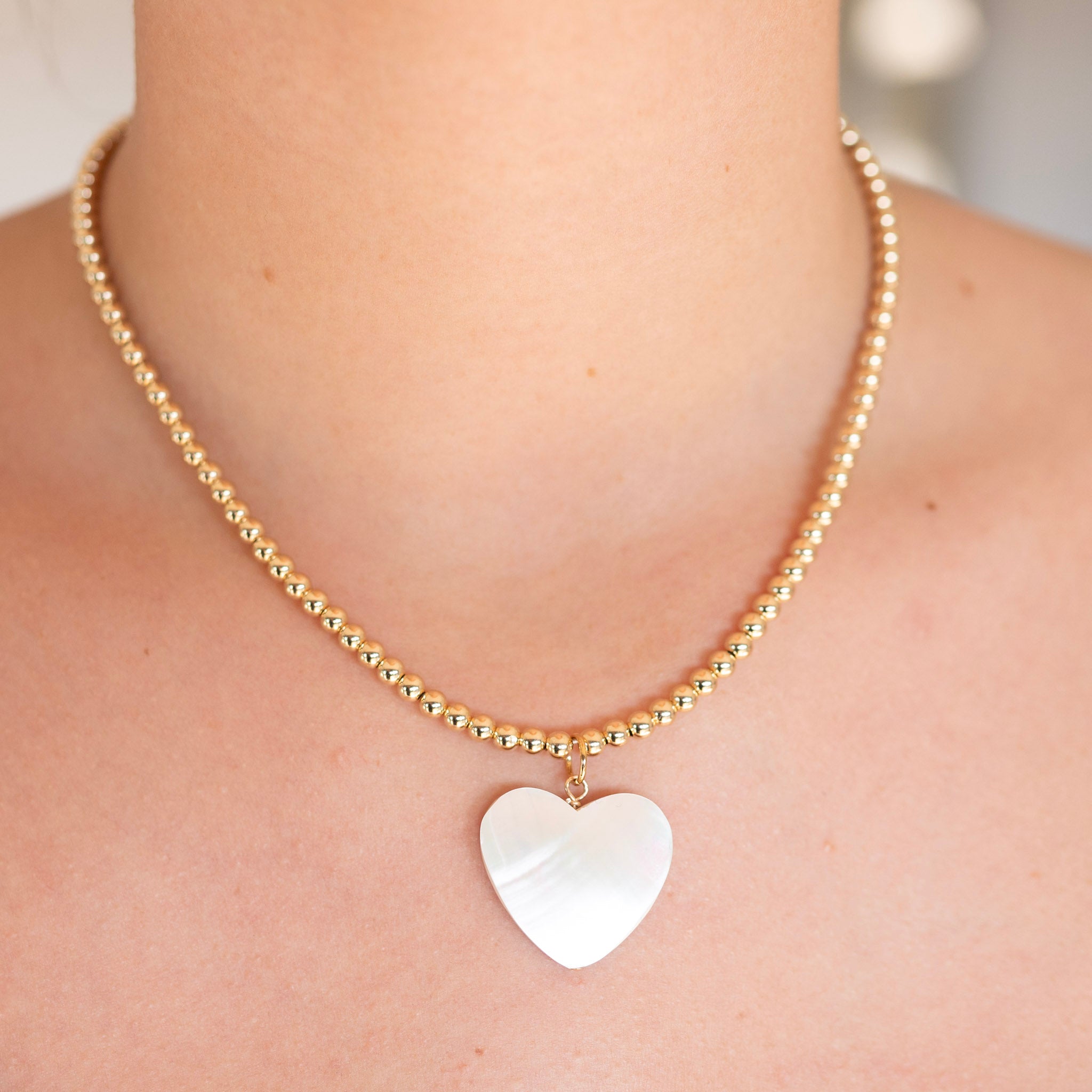 Mother of Pearl Heart Pendant