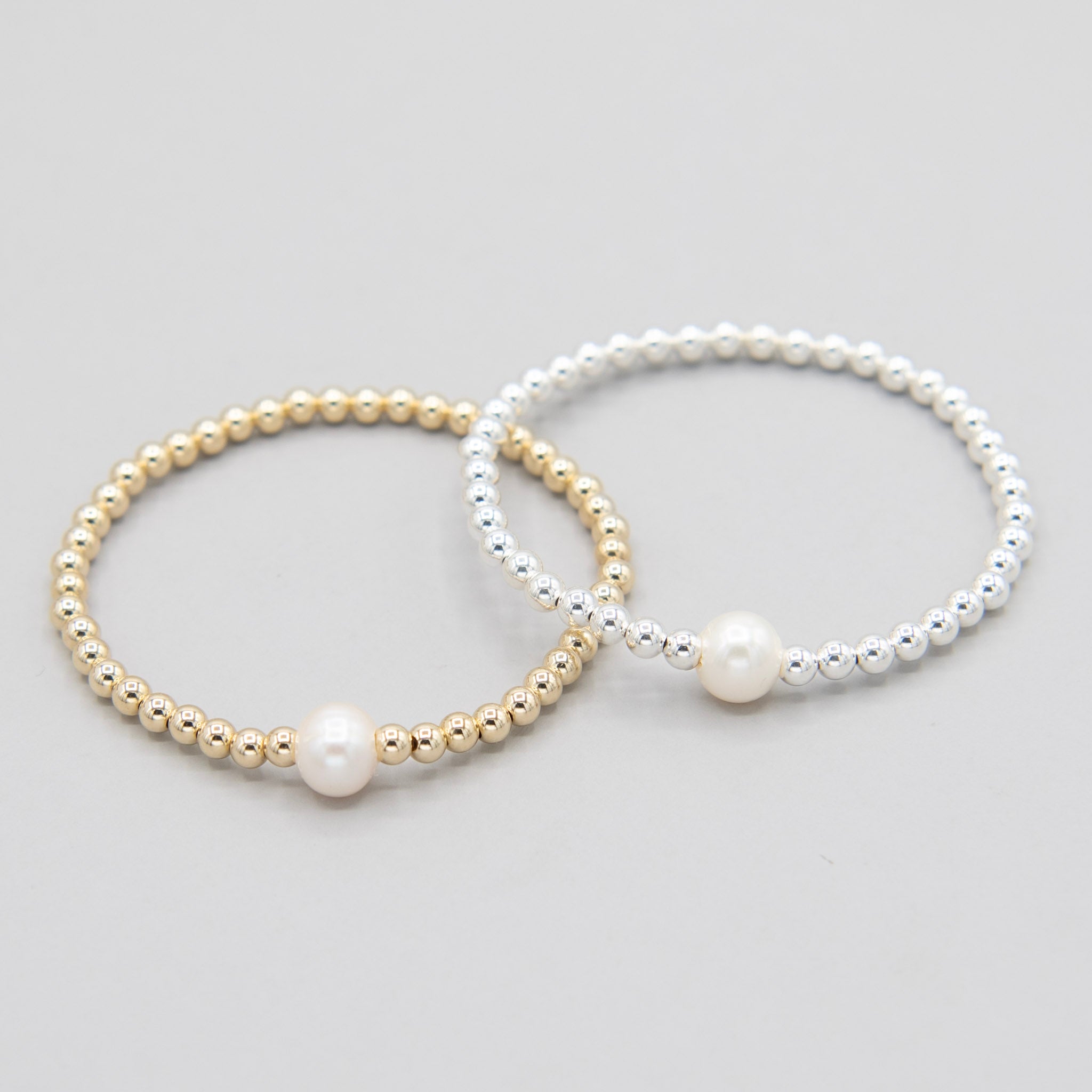 Freshwater Pearl & 4mm Beaded Lux Bracelet