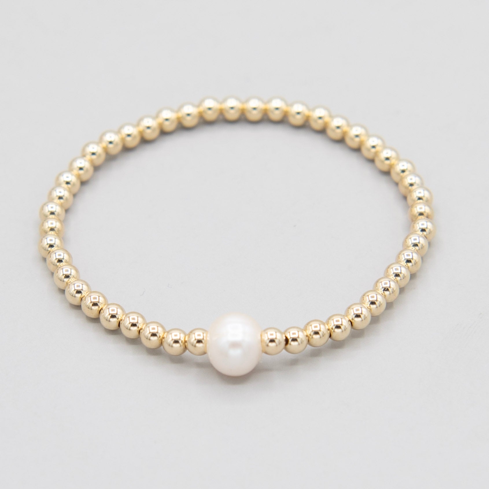 Freshwater Pearl & 4mm Beaded Lux Bracelet