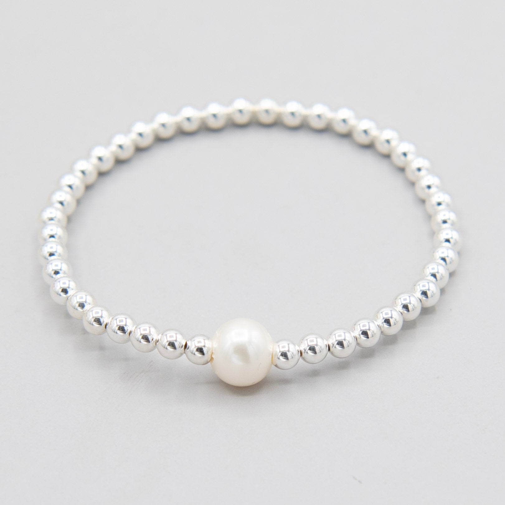 Freshwater Pearl & 4mm Beaded Lux Bracelet