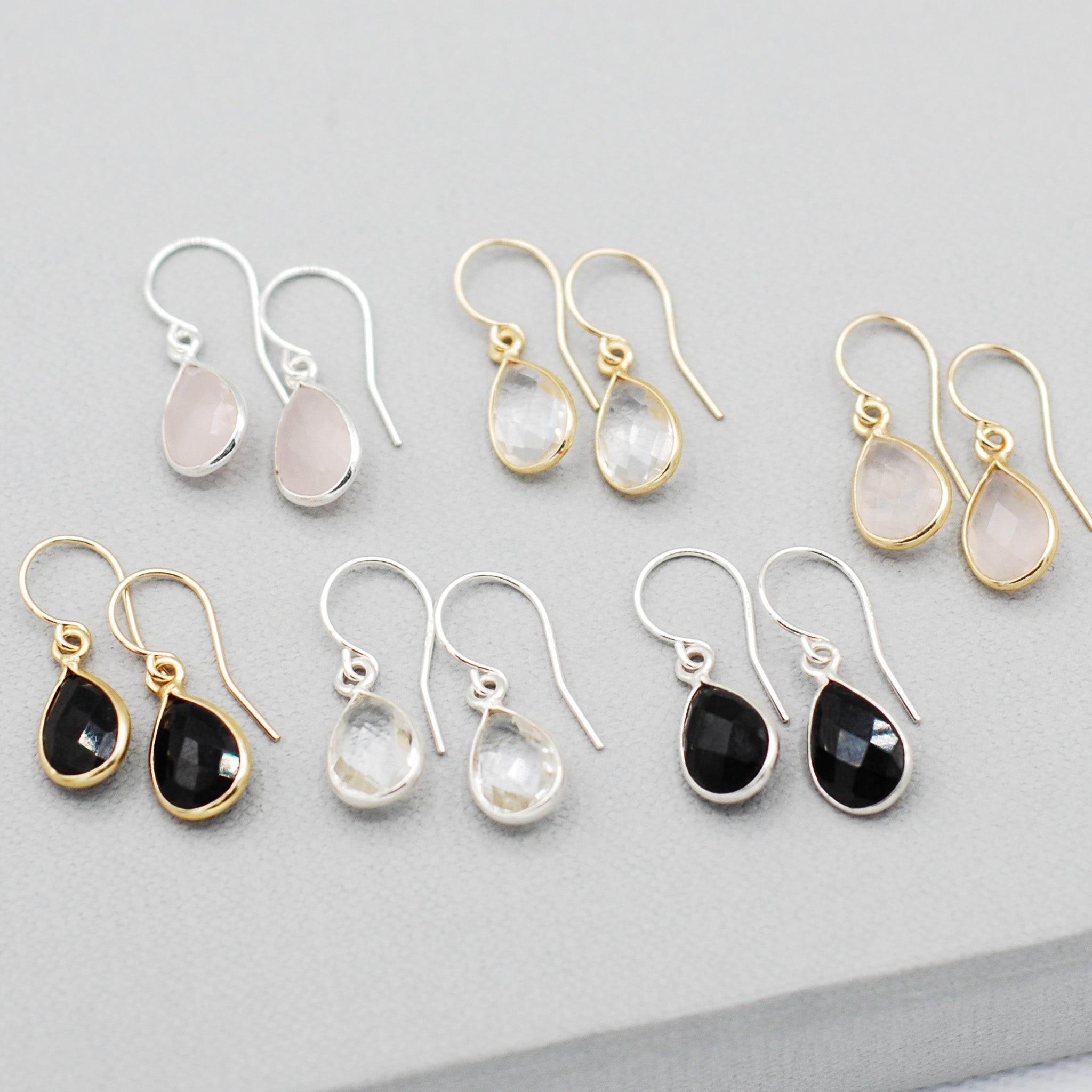 Black Onyx Bezel Set Earrings