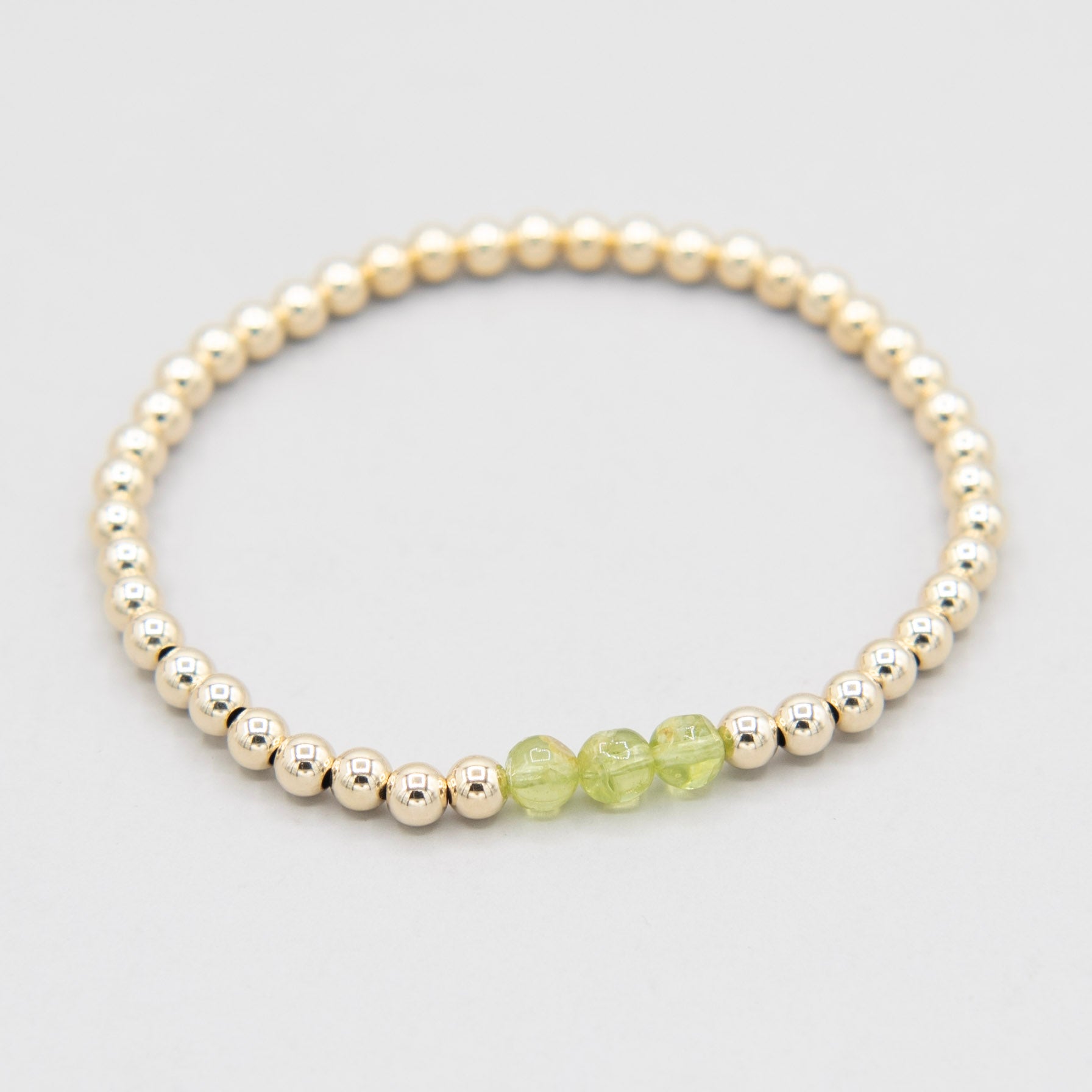 August Peridot Beaded Lux Bracelet