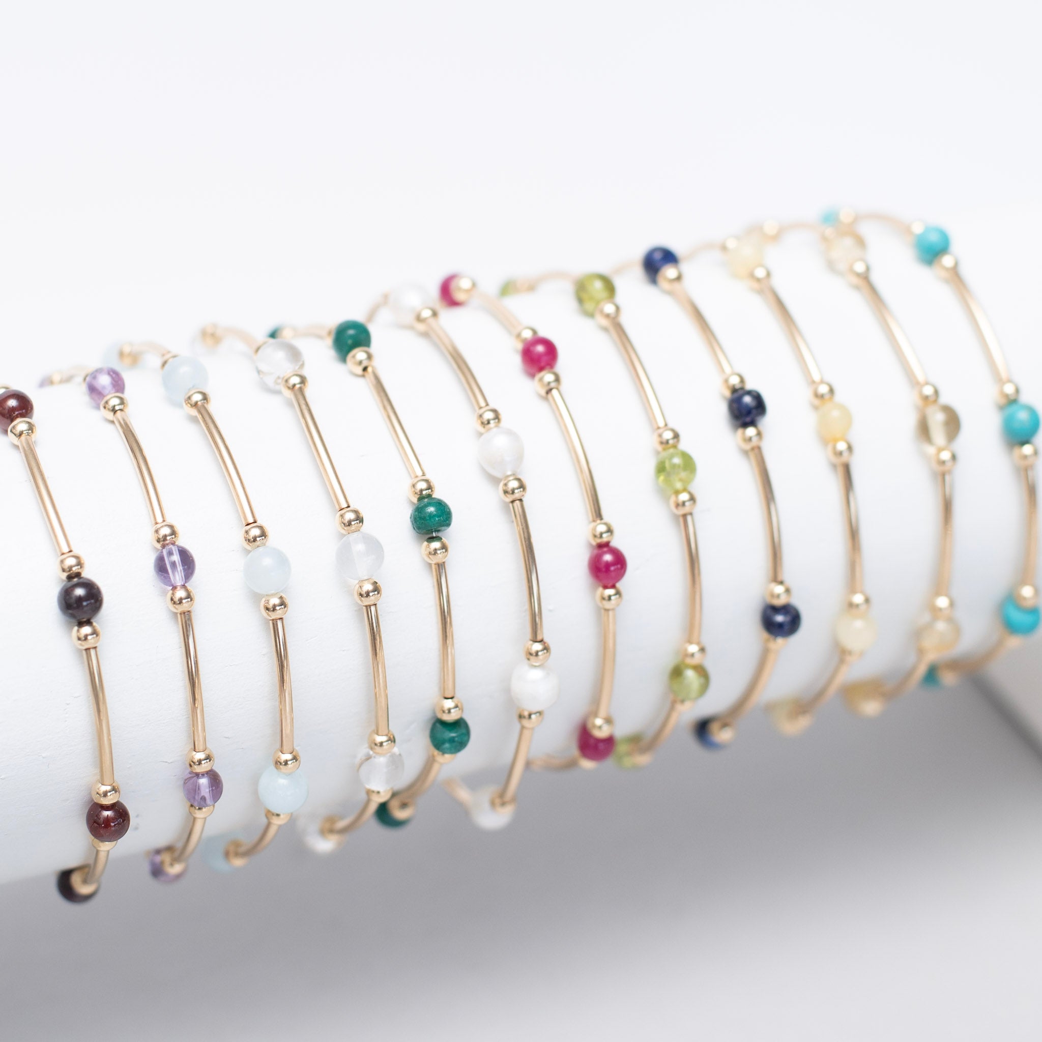 Birthstone Beaded Lux Tube Bracelet - Jewel Ya