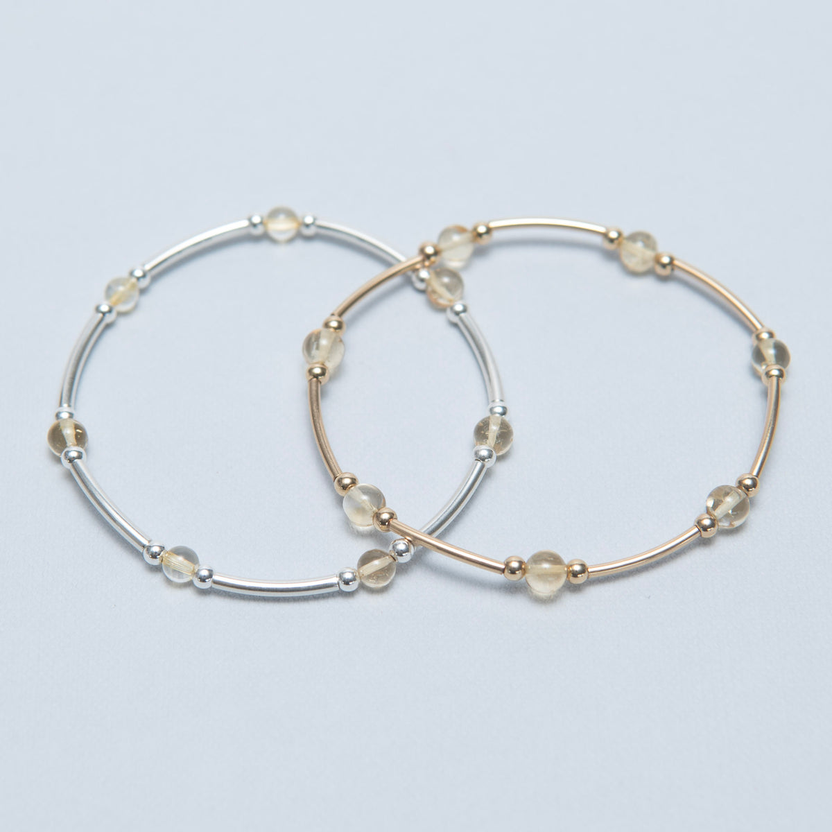 Birthstone November Citrine Beaded Lux Tube Bracelets-Jewel Ya
