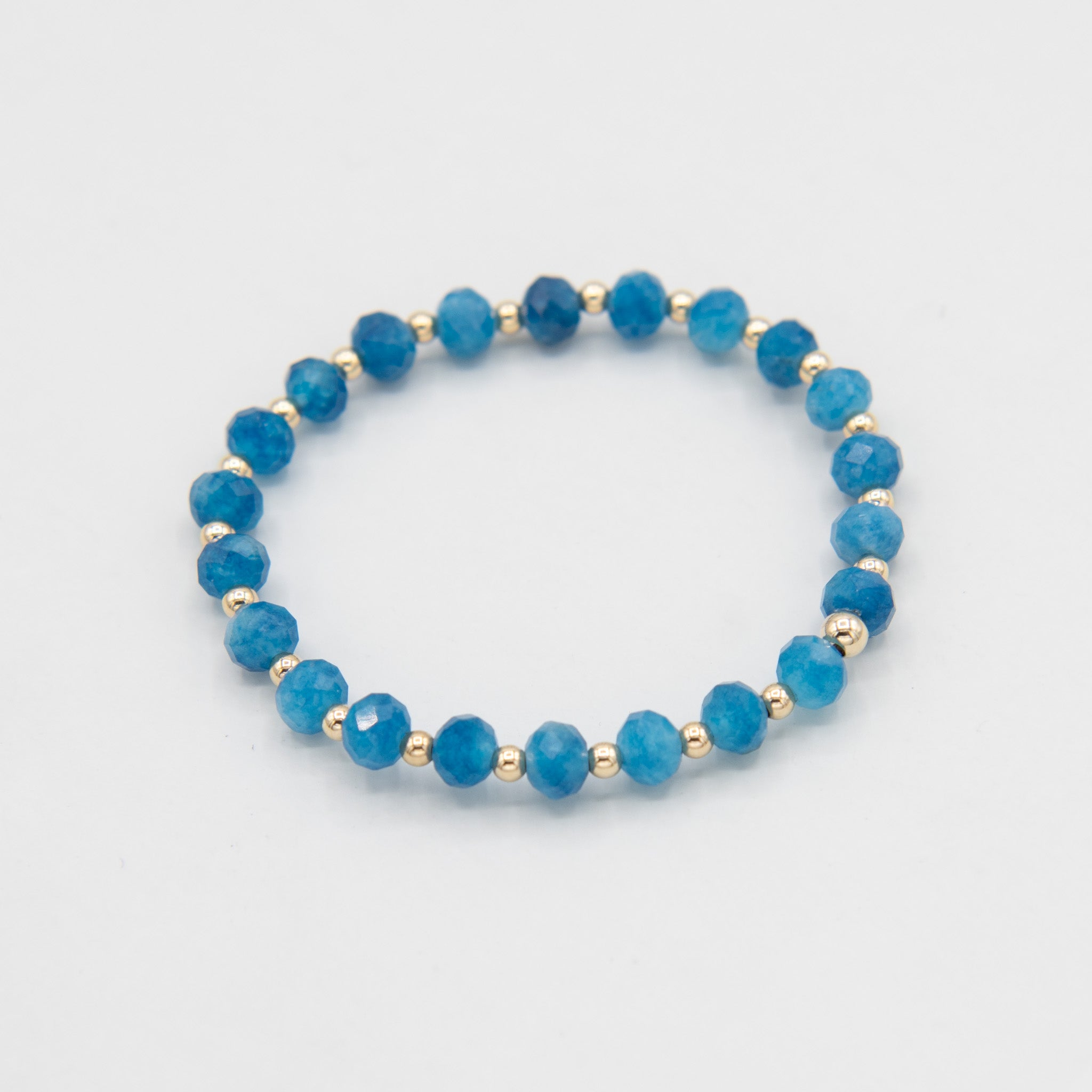 Aqua Blue Jade Beaded Lux Bracelet