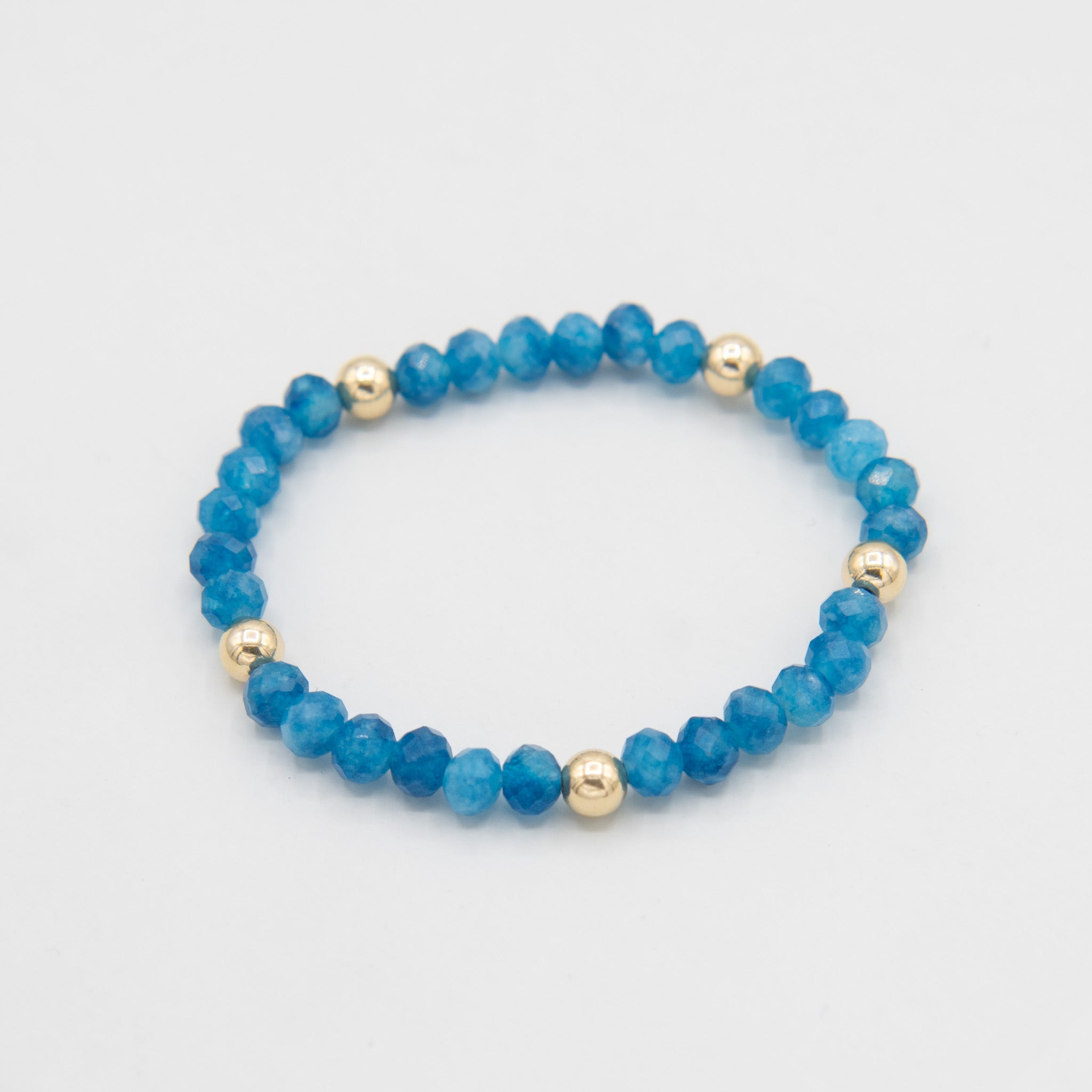 Aqua Blue Jade Beaded Lux Bracelet