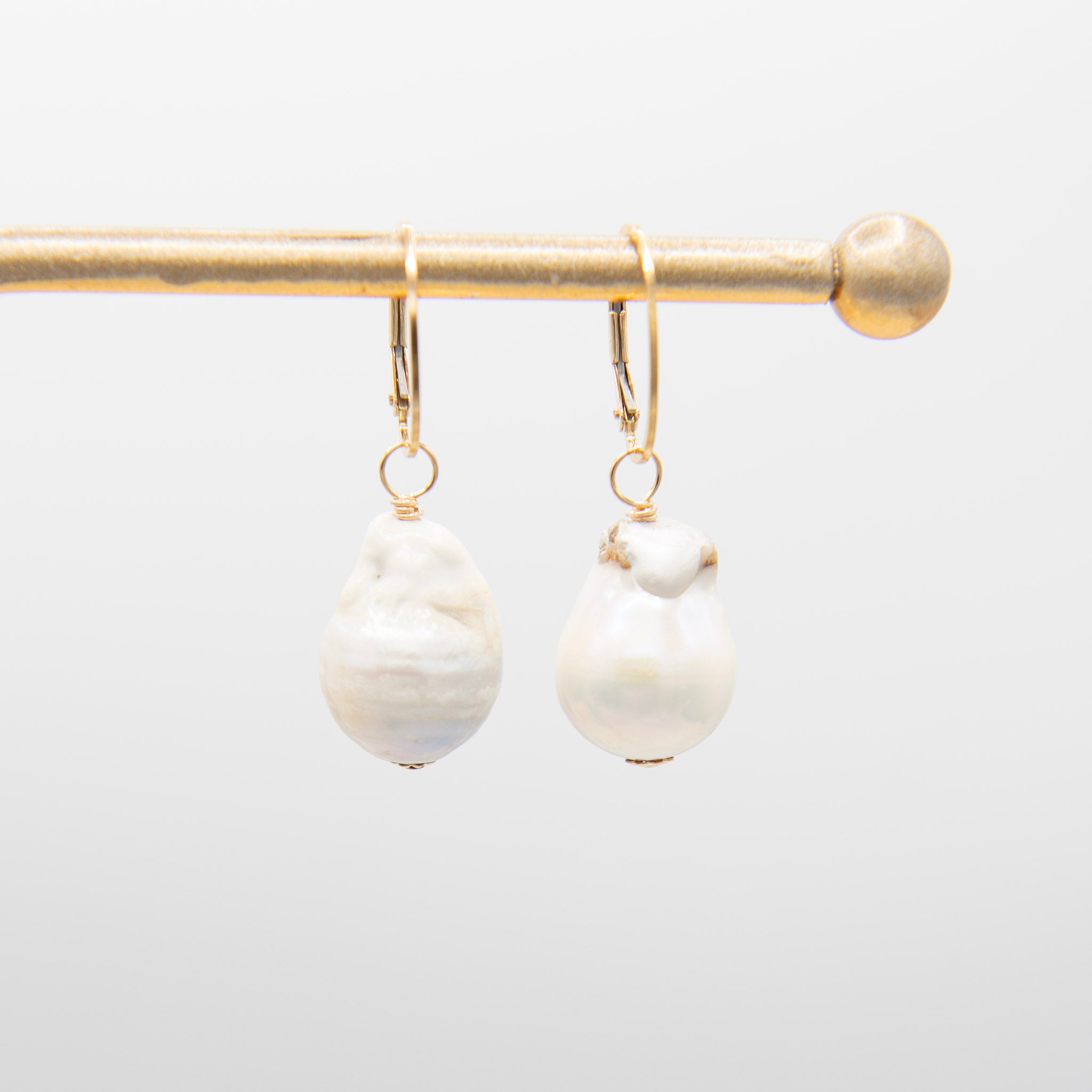 Clip Hoops & Freshwater Biwa Pearls