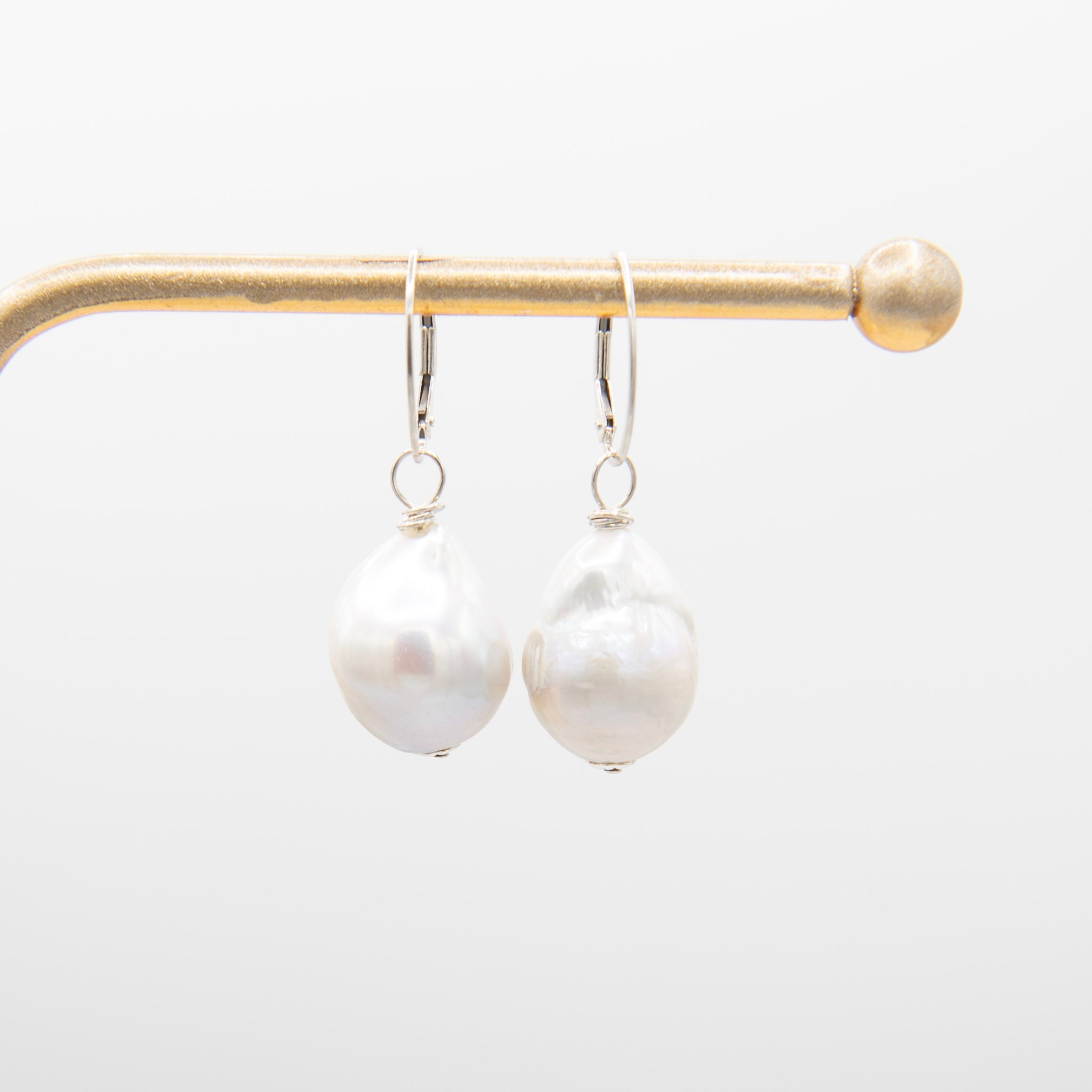 Clip Hoops & Freshwater Biwa Pearls