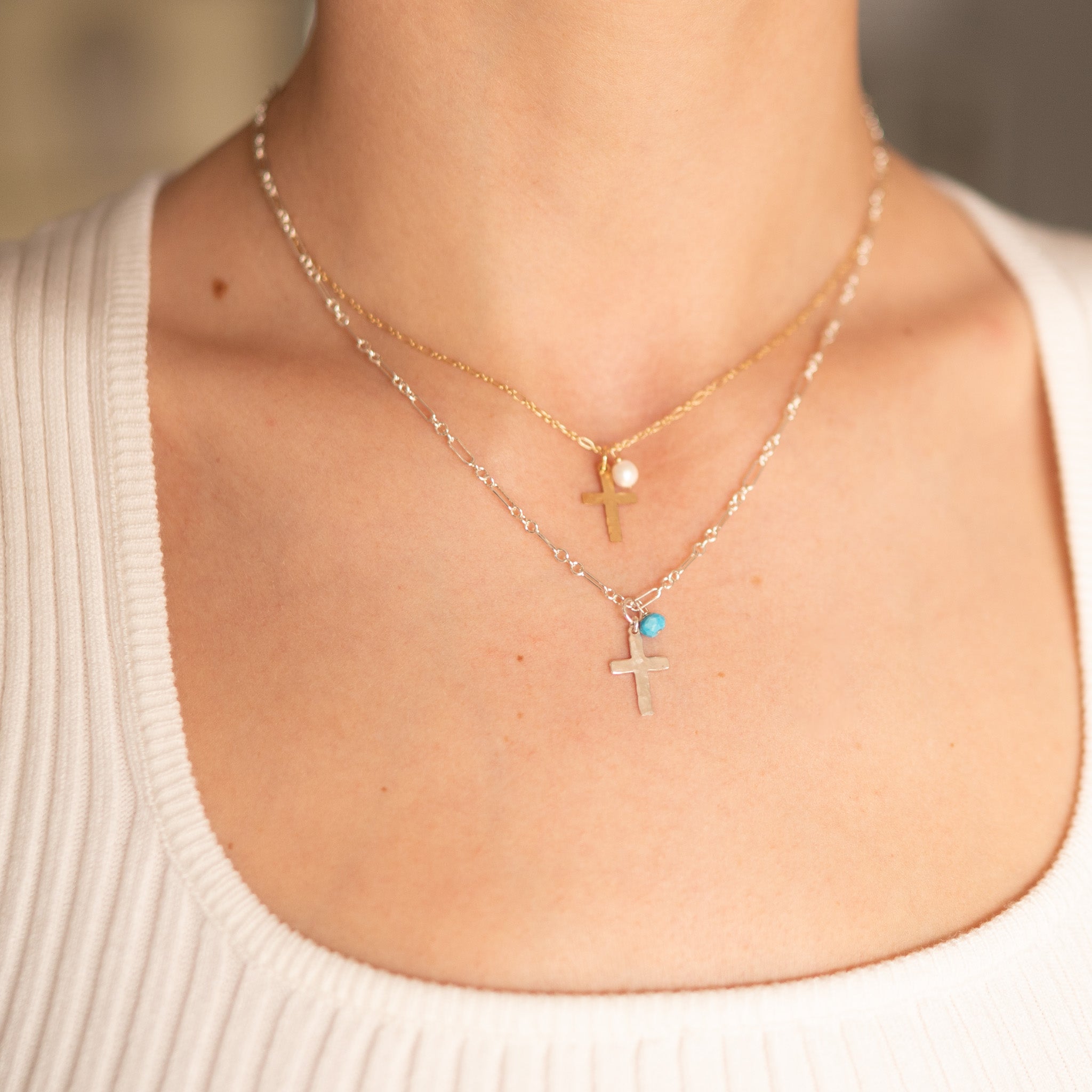 Cross & Birthstone Necklace