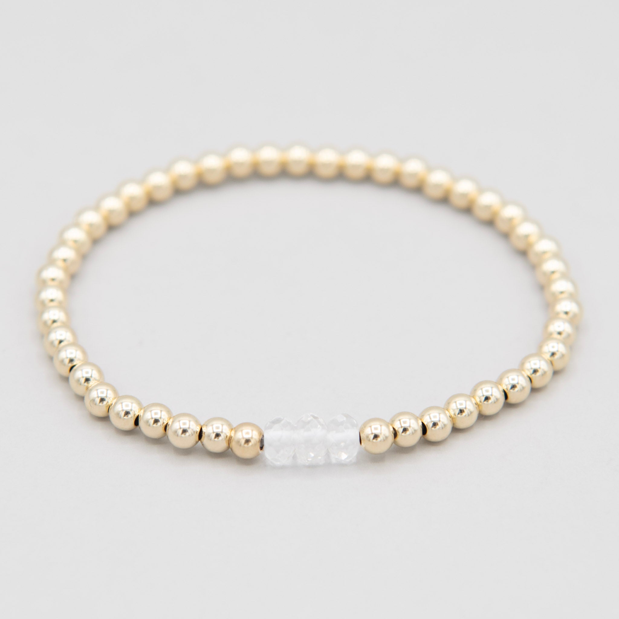 April Crystal Quartz Beaded Lux Bracelet