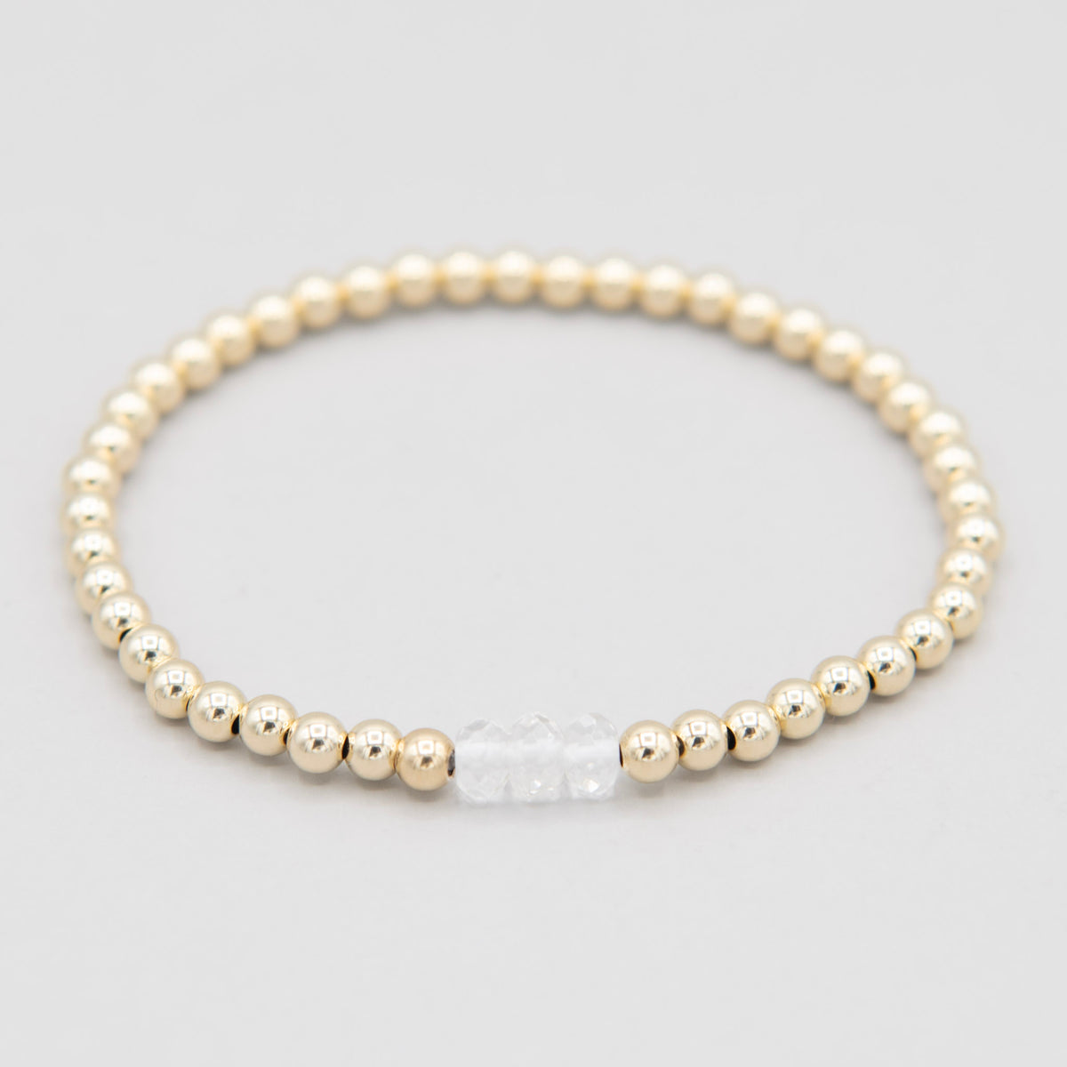 April Crystal Quartz Beaded Lux Bracelet | Jewel Ya