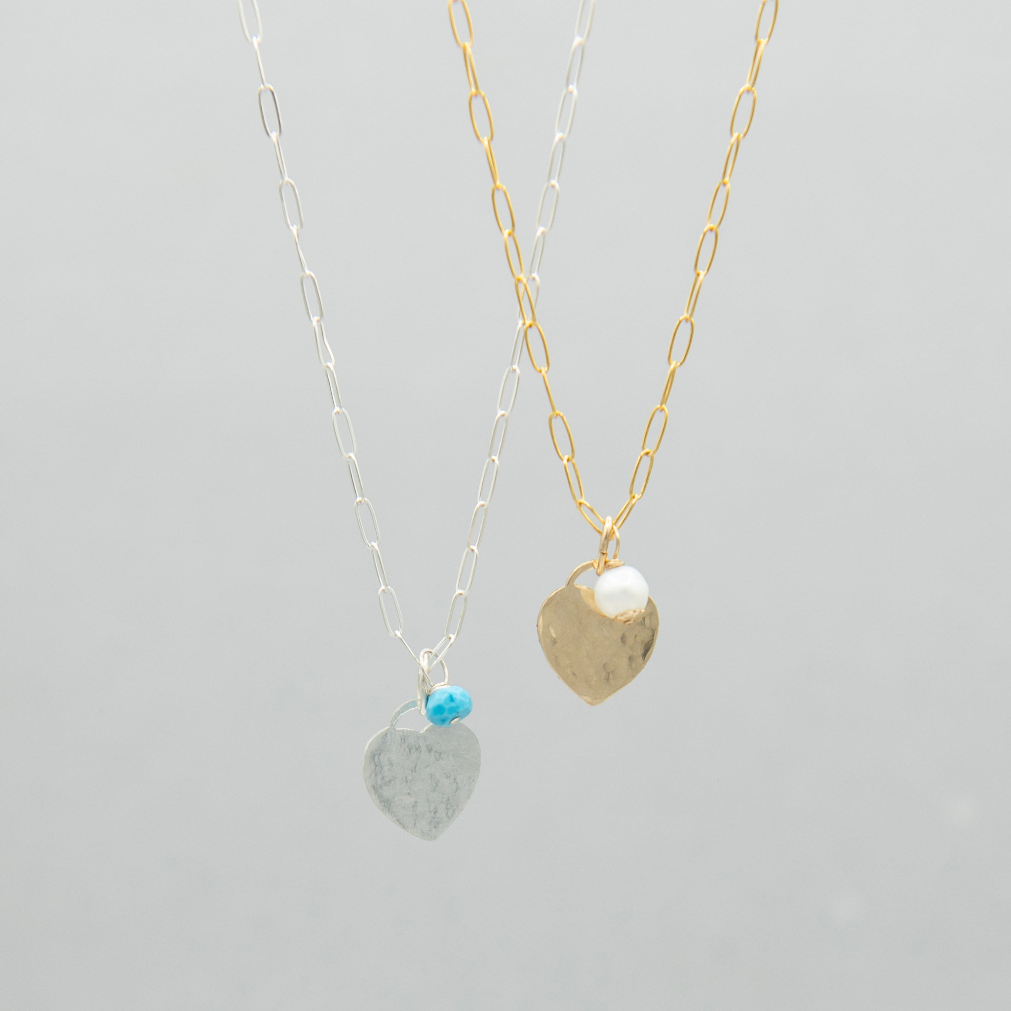 Heart Birthstone Charm Necklace Set