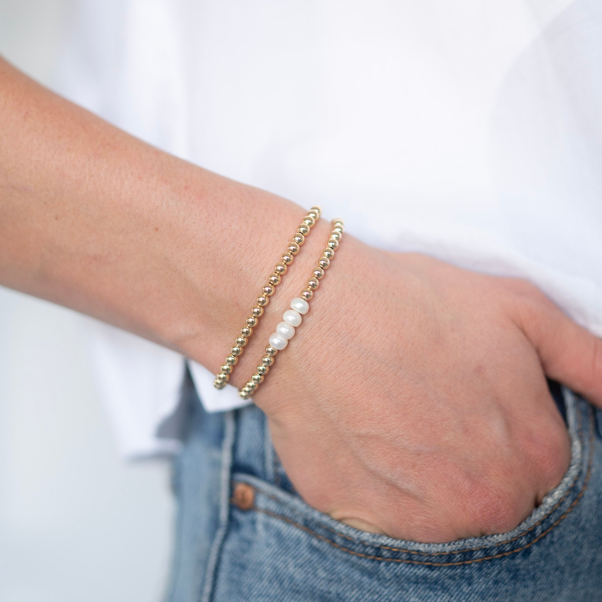 Custom Milestone Freshwater Pearl & Beaded Lux Bracelet Set - Jewel Ya