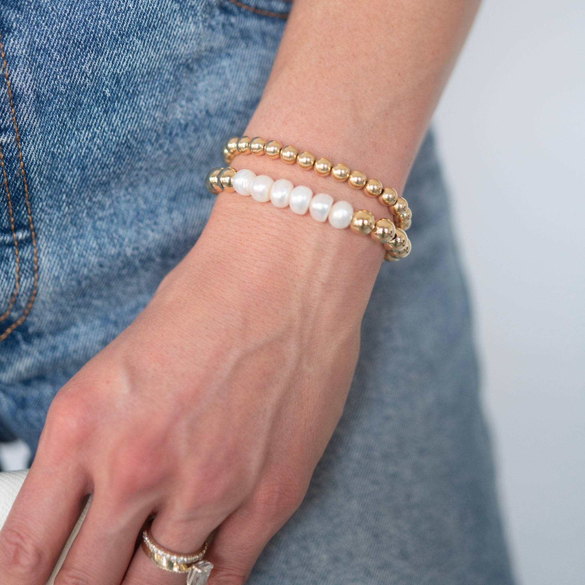 Custom Milestone Freshwater Pearl & Beaded Lux Bracelet Set - Jewel Ya