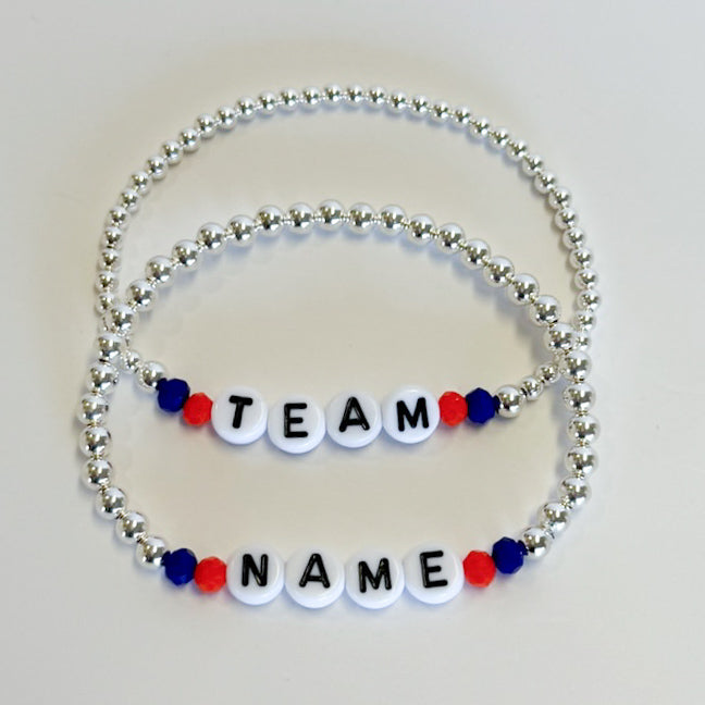 Custom Team Sterling Silver Beaded Lux Bracelet - ALS Arizona Fundraiser