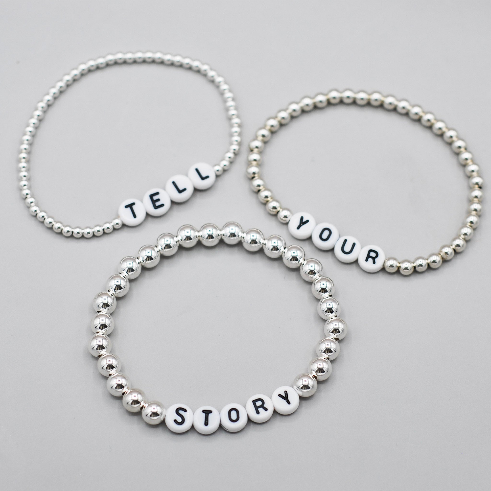 4mm Intention Sterling Silver Beaded Lux Bracelet
